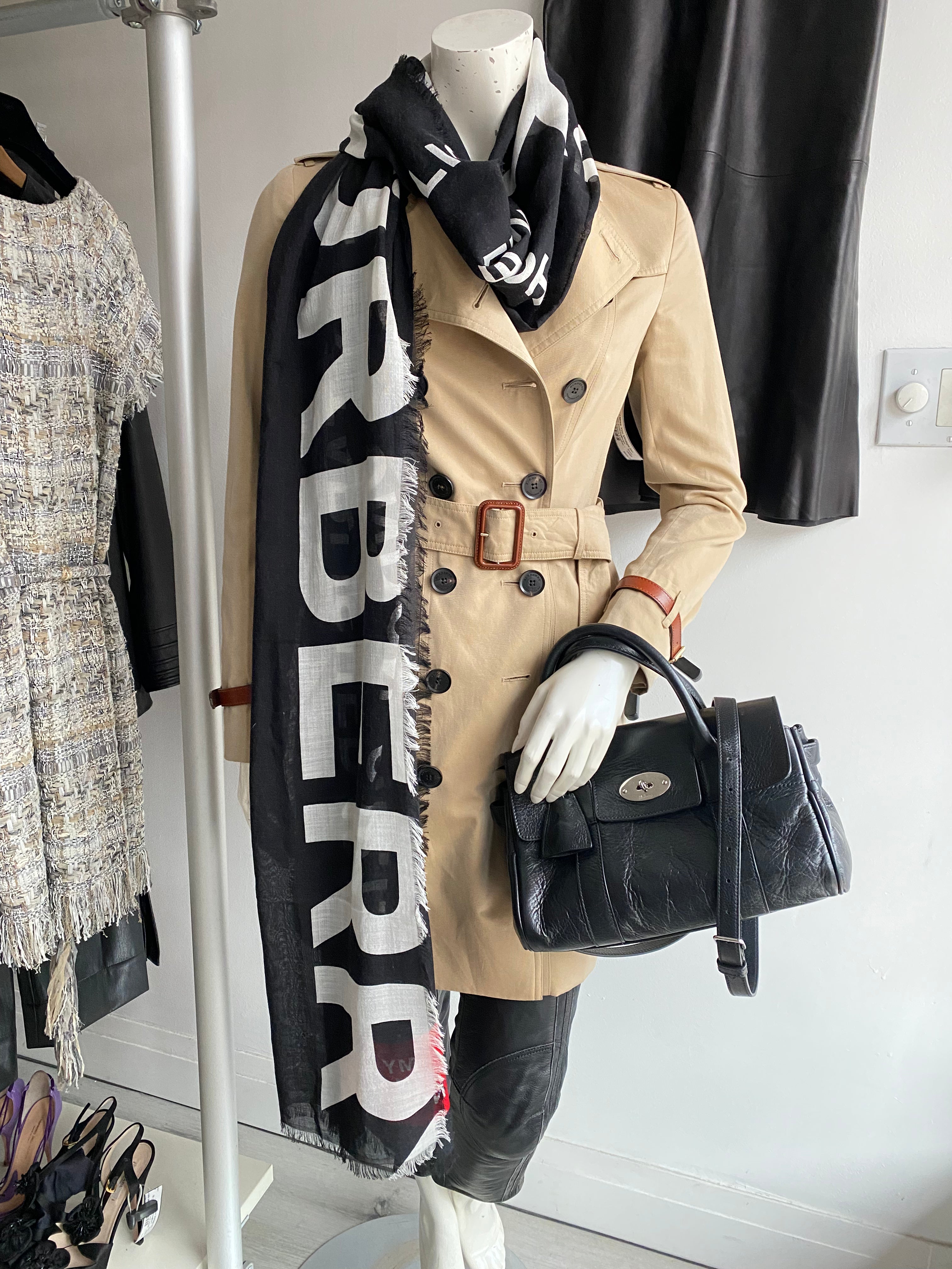 Burberry Black and White Check Cashmere Scarf - Luxury Winter Fashion Accessory for Women & Men - Perfect for Cold Weather, Office, and Travel