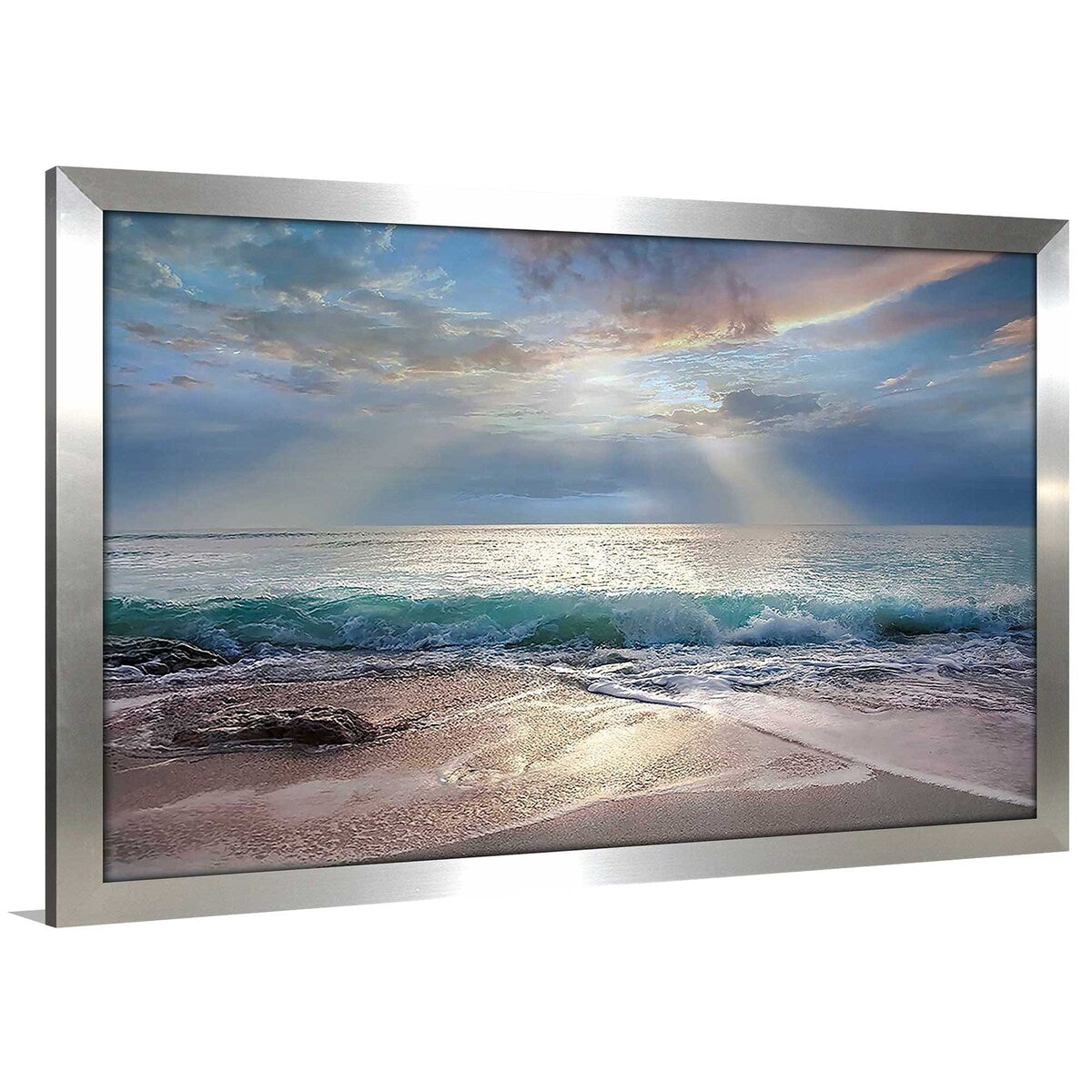Vibrant Aqua Blue Morning Print Acrylic Wall Art – Perfect for Living Room, Bedroom & Office Decor