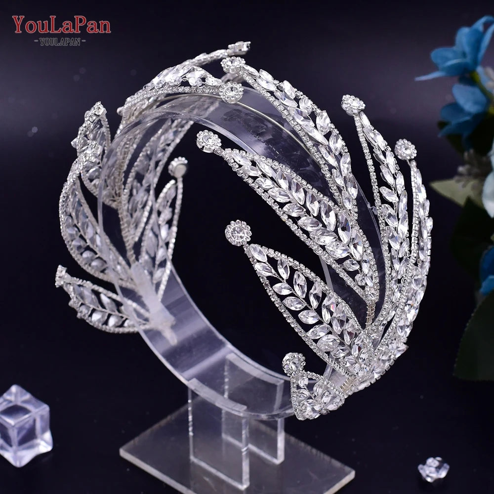 Sparkling Rhinestone Bridal Tiara - Elegant Crystal Wedding Headpiece for Bride, Princess, Prom & Special Occasions
