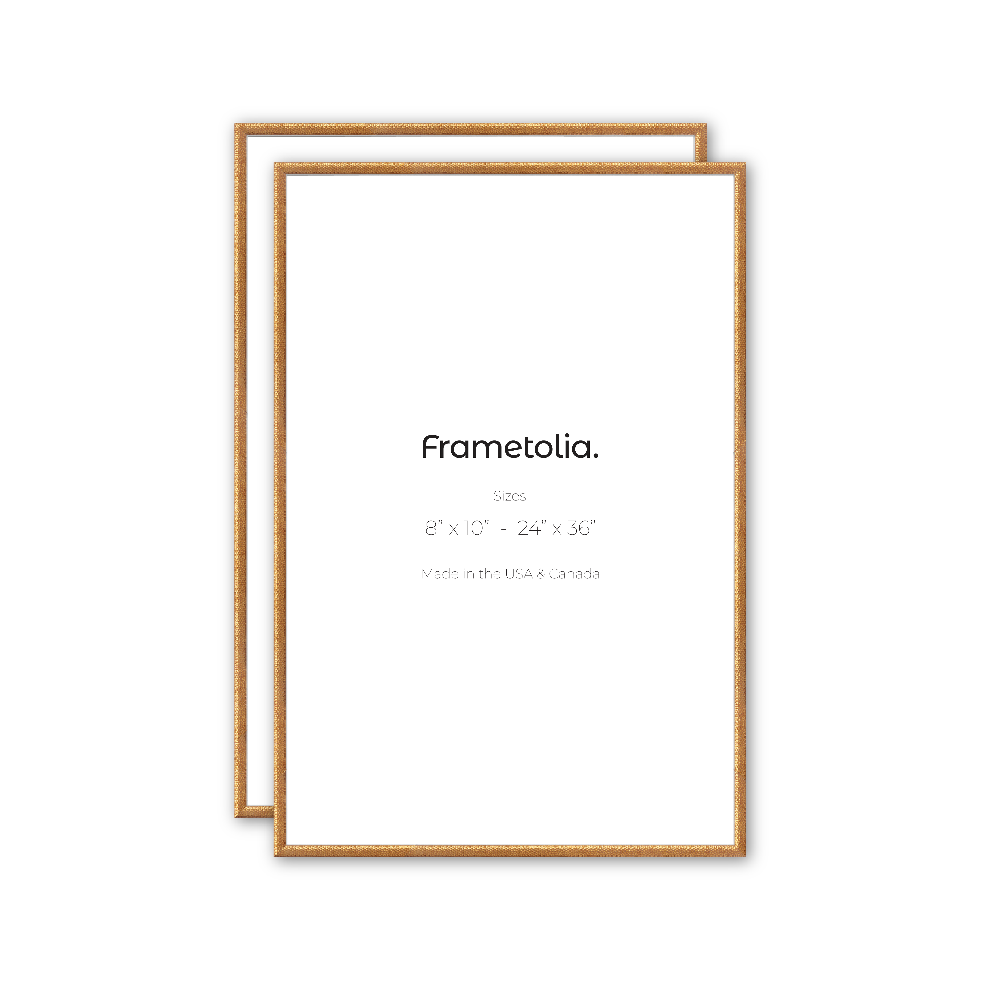 Hammered Copper Wall Frames - Set of 2 Medium Width Rustic Picture Frames for Living Room, Bedroom & Office Decor