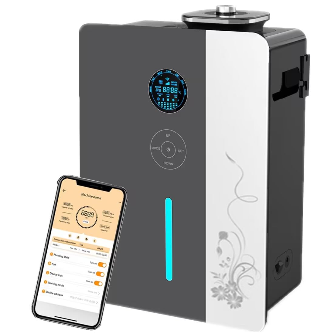 WiFi Air Diffuser for Home & Commercial Use - 7500 sq. ft Coverage, Waterless Cold-Air Nebulizing HVAC Essential Oil Diffuser for Large Rooms, Hotels, Spas, Offices - USA Shipping | Perfect for Aromatherapy, Air Freshening & Humidifying