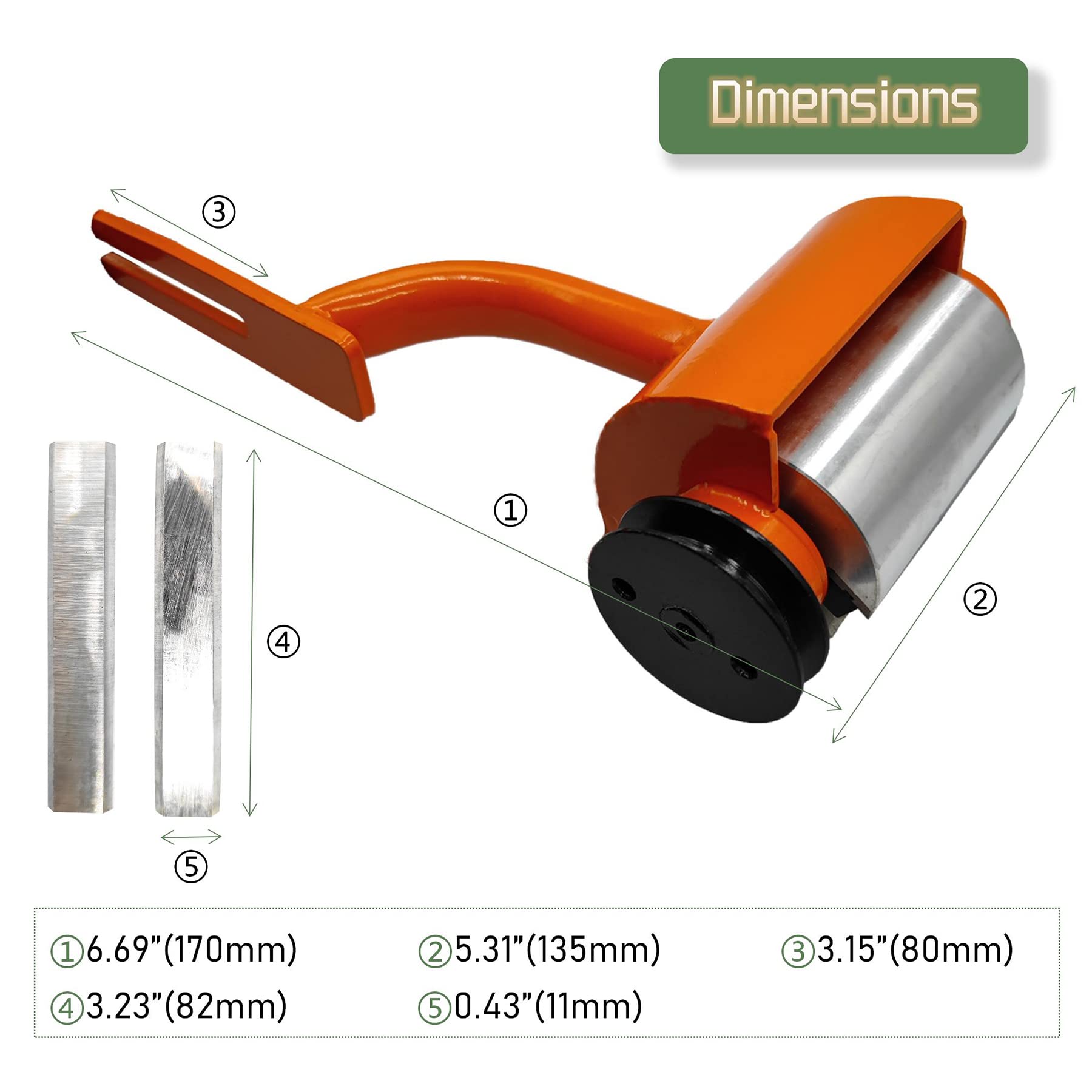 LAJIAOZ Orange Log Peeler - Professional Log Debarking Tool for Husqvarna & STIHL Chainsaws | Chainsaw Debarker Attachment for Log Builders, Sawmills & DIY Home Projects | Perfect for Woodworking, Timber Processing & Cabin Building