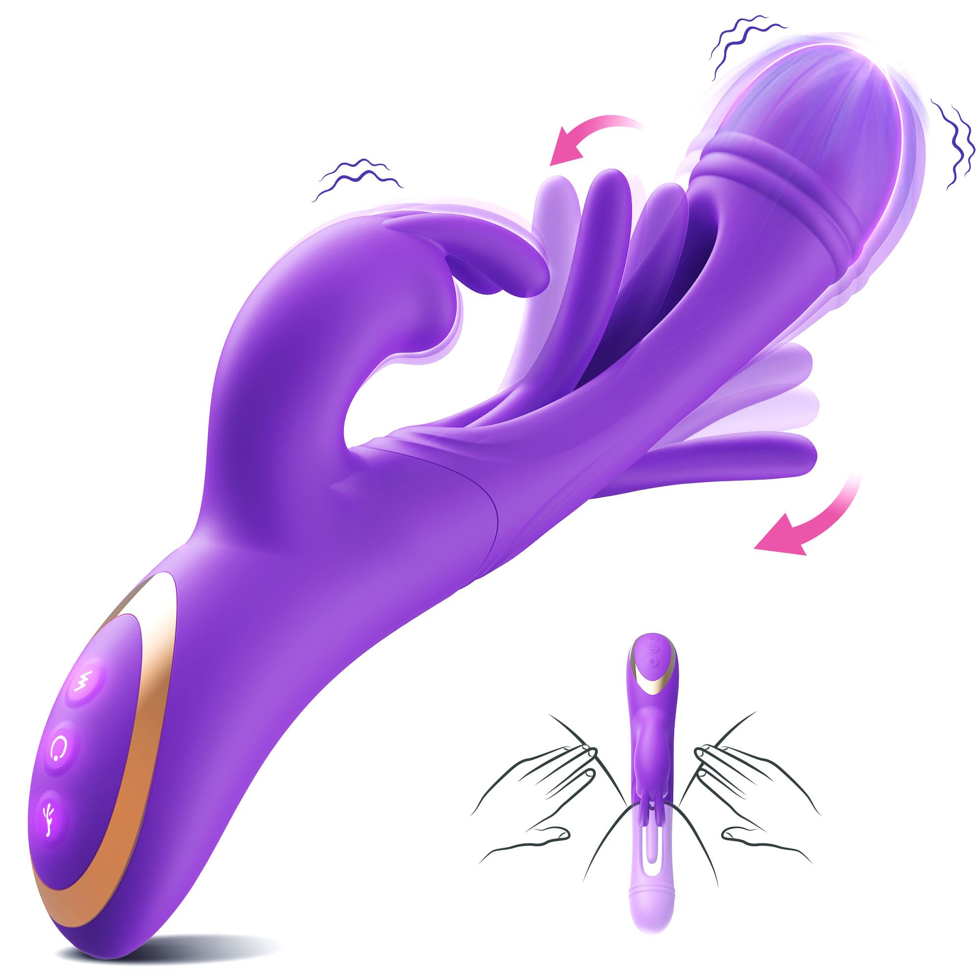 11-Speed Hollow Thrusting Vibrator - Powerful Clitoral Stimulation Sex Toy for Women & Couples, 12x12cm Waterproof G-Spot Massager - Perfect for Solo Play & Romantic Nights
