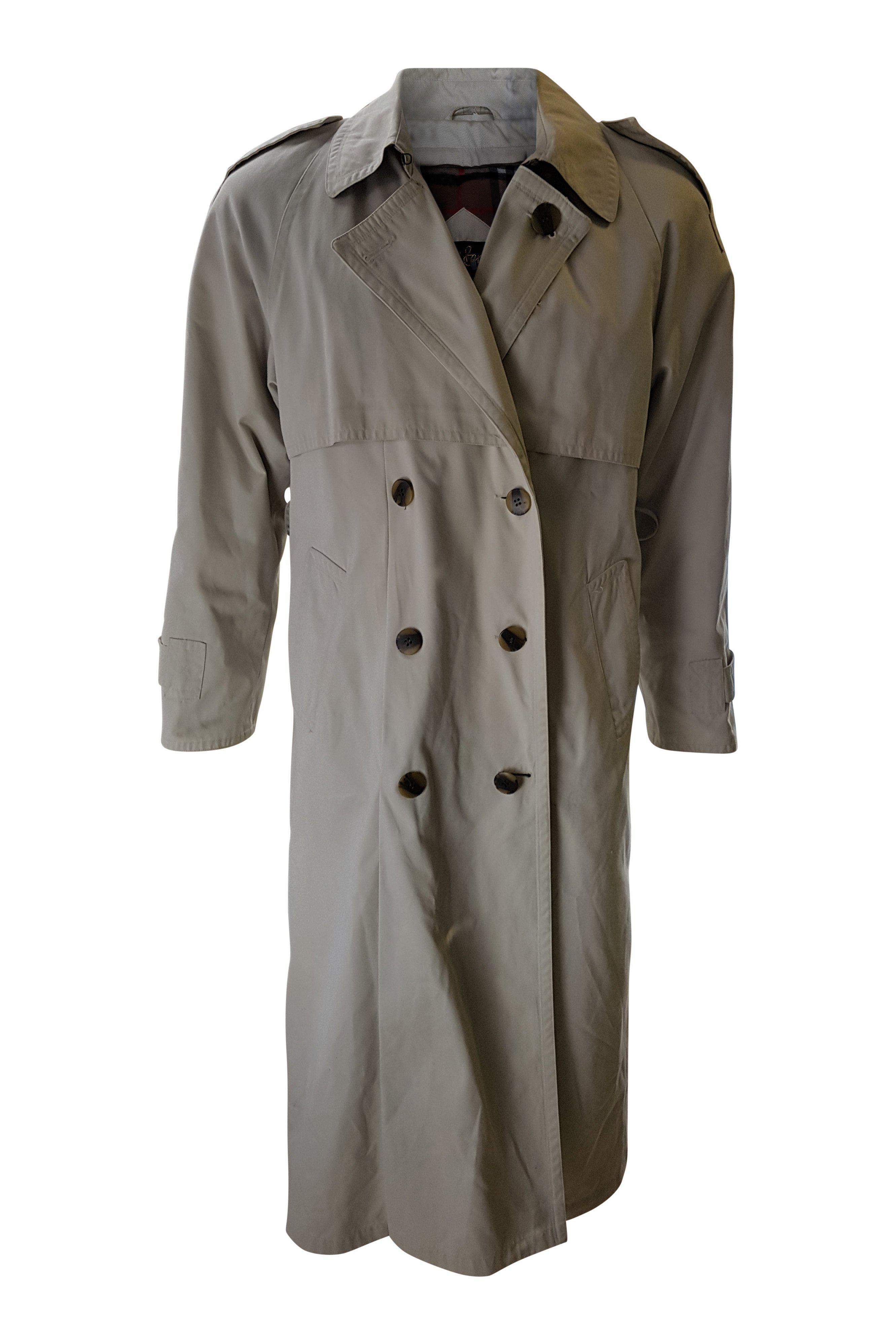 DAVID BARRY Vintage Classic Cream Double Breasted Trench Coat for Women - Size 10 | Waterproof Wool Blend Long Coat with Belt | Perfect for Fall Winter Fashion, Office Wear & Outdoor Activities