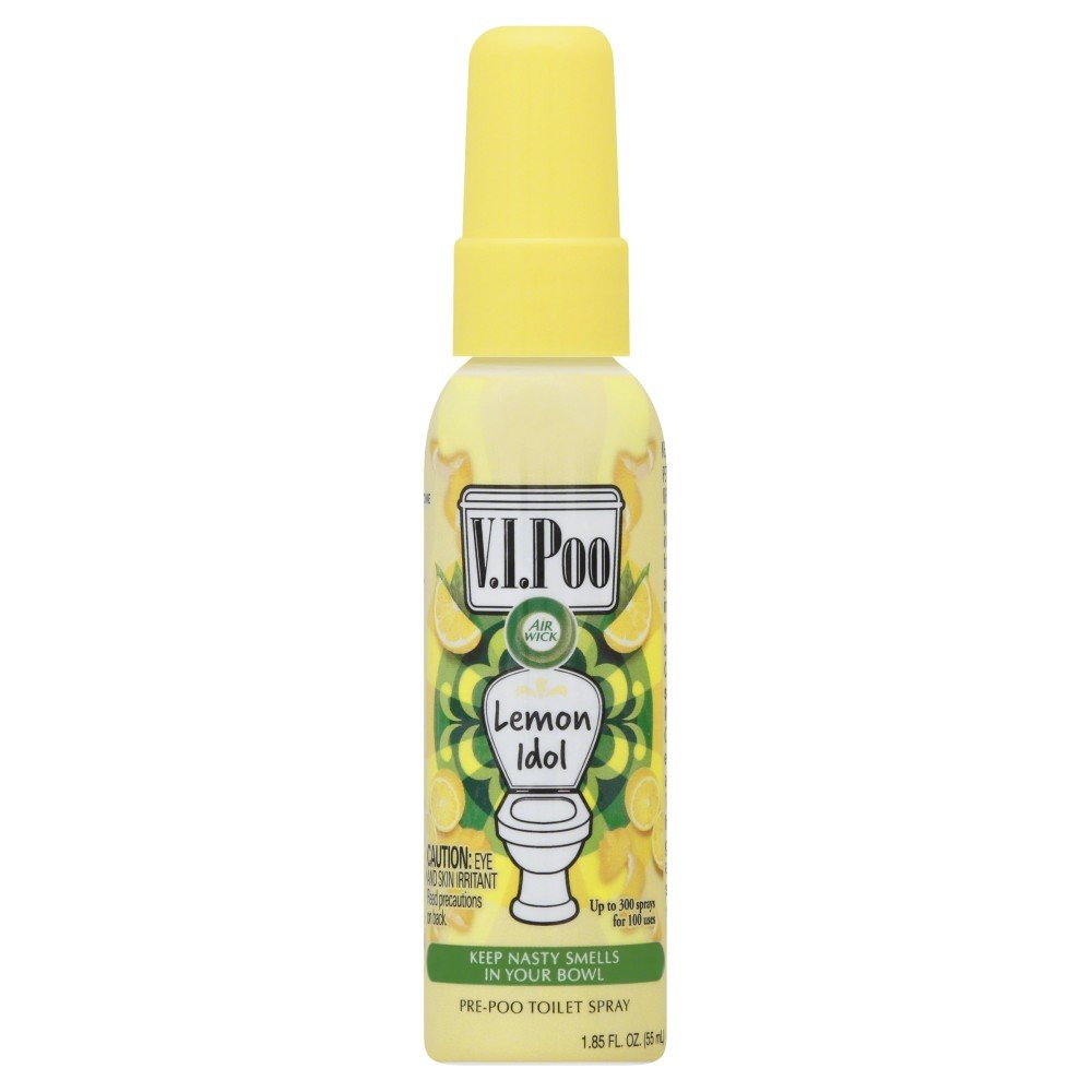 Air Wick V.I.P Toilet Perfume Spray - Lemon Idol Scent, 1.85oz Bathroom Air Freshener | Eliminates Odors & Freshens Air for Toilets, Restrooms & Small Spaces
