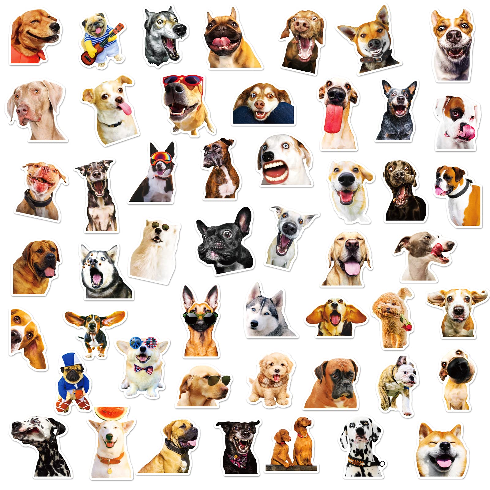 50PCS Cute Funny Dog Stickers - Waterproof Vinyl Decals for Kids Teens Adults - Perfect for Water Bottles, Laptops, Phones & Classroom Rewards - Great for DIY Crafts, Scrapbooking & Personalizing Belongings