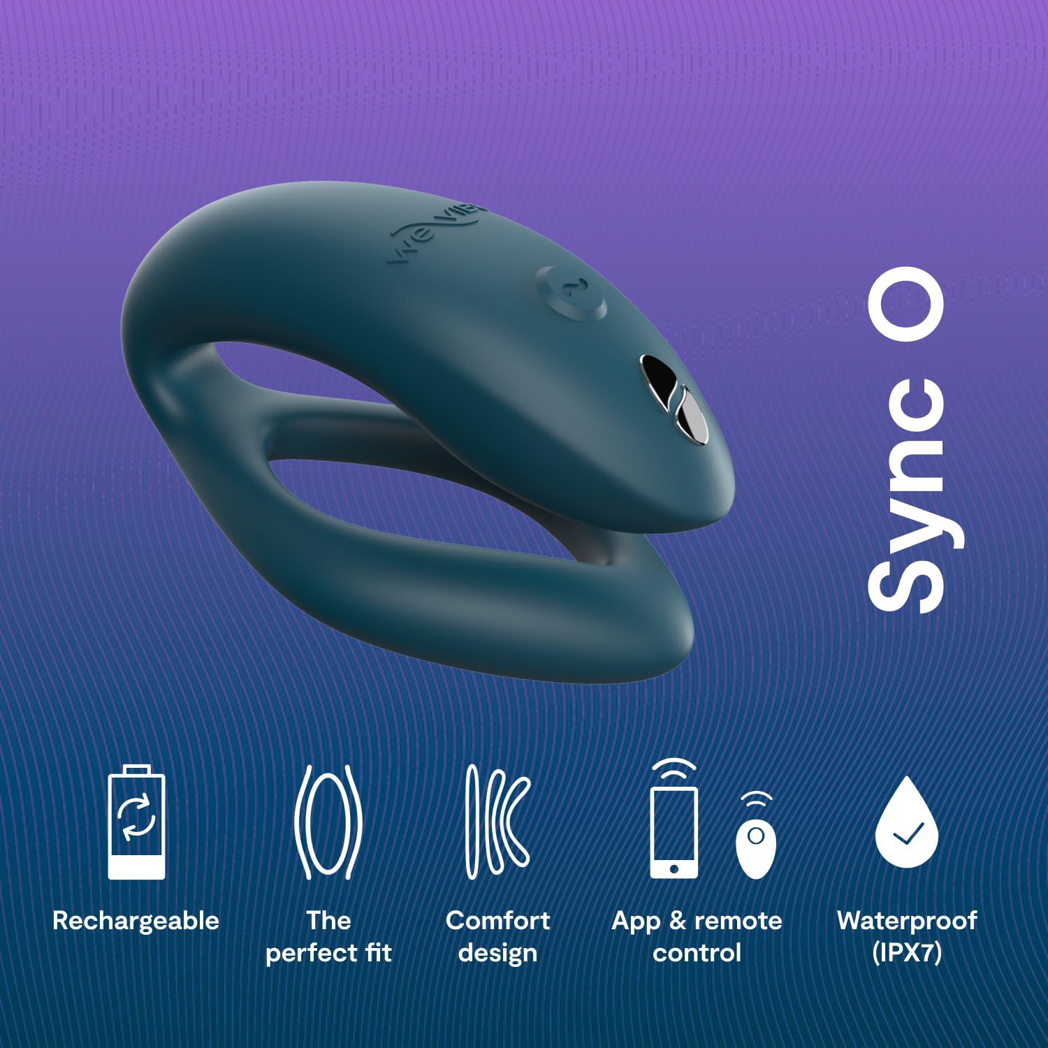 We-Vibe Sync Couples Vibrator - Remote Control Wearable Vibrator for Women & Couples | 10 Powerful Vibration Modes | App-Controlled G-Spot & Clitoral Stimulator | Rechargeable Adult Toy for Long Distance Play | Perfect for Date Nights, Travel & Spicing Up Relationships