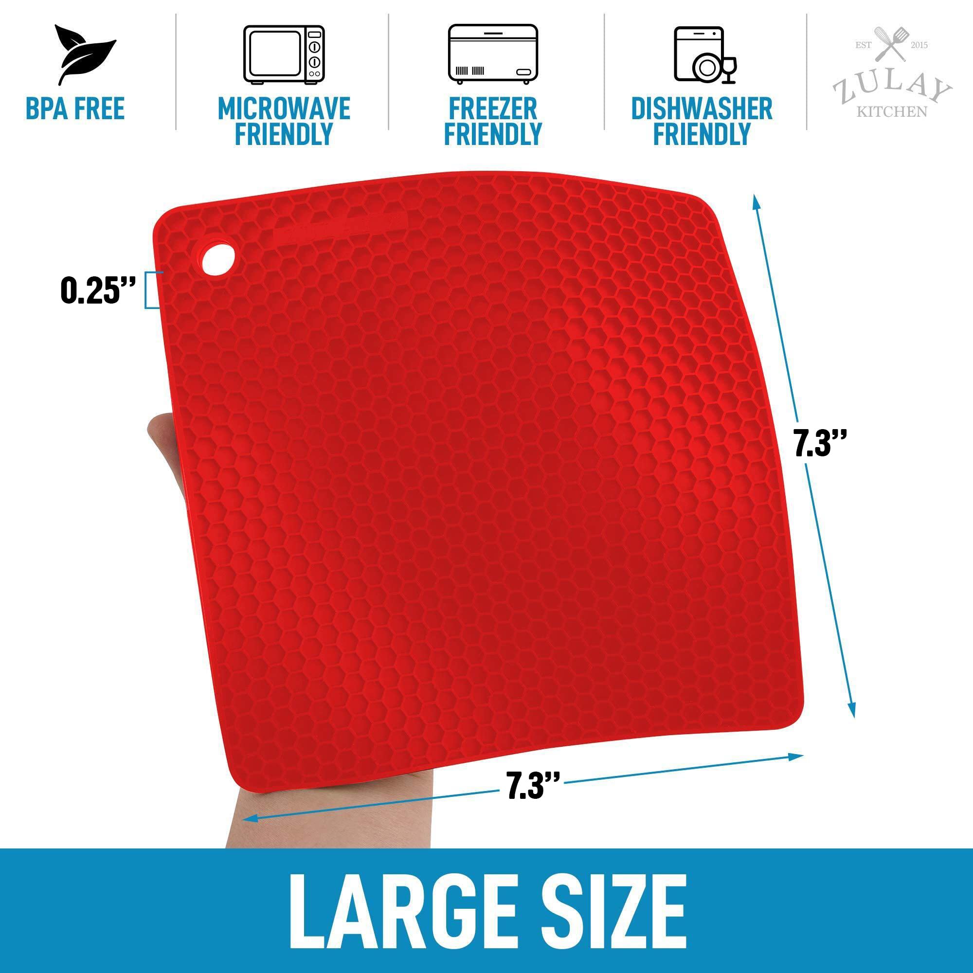 Zulay 4-Pack Silicone Trivet Mats - 7