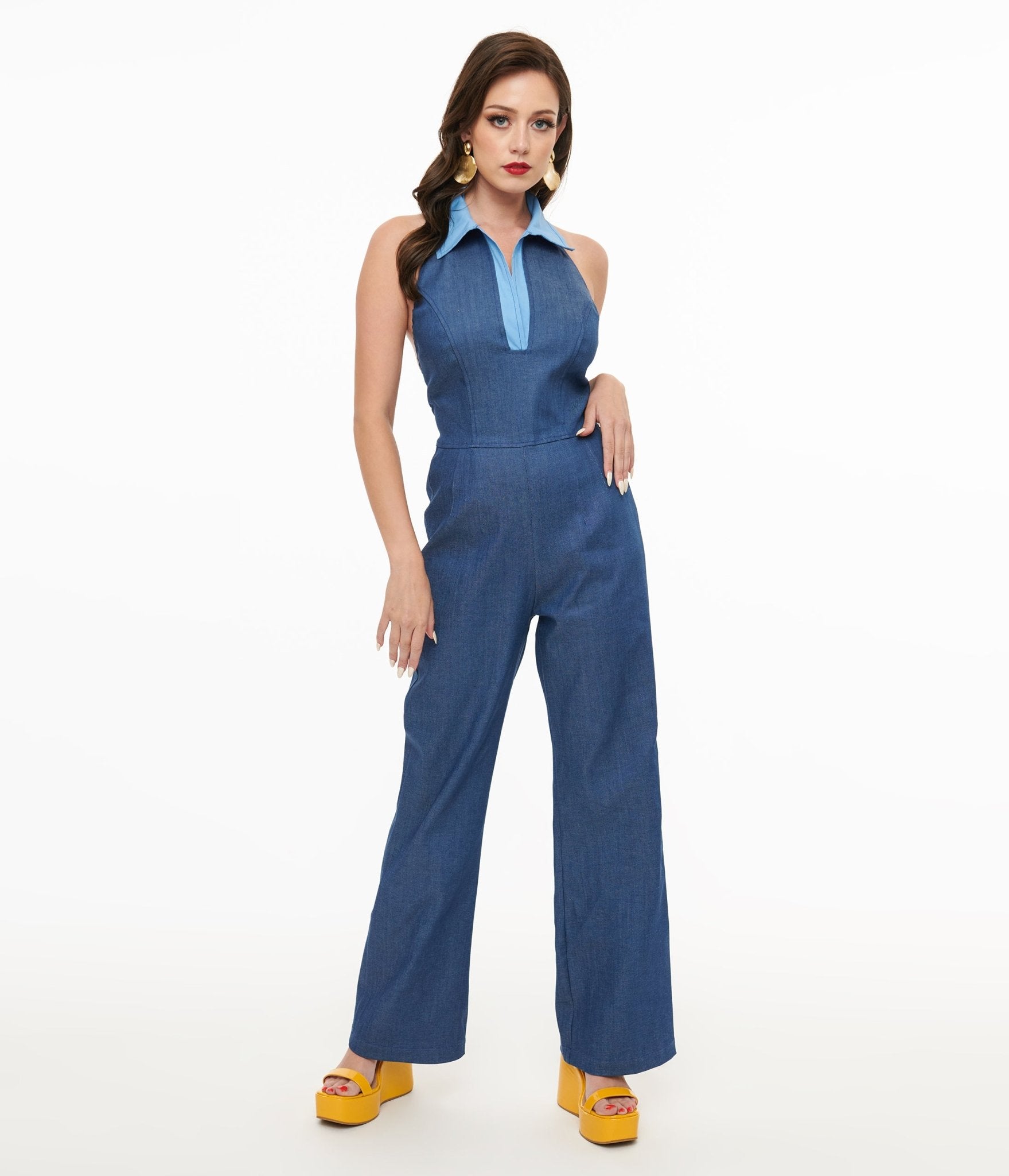Miracle Eye Blue Denim Cecilia Jumpsuit for Women - Stylish One Piece Romper with Pockets | Perfect for Casual Outings, Summer Parties & Date Nights