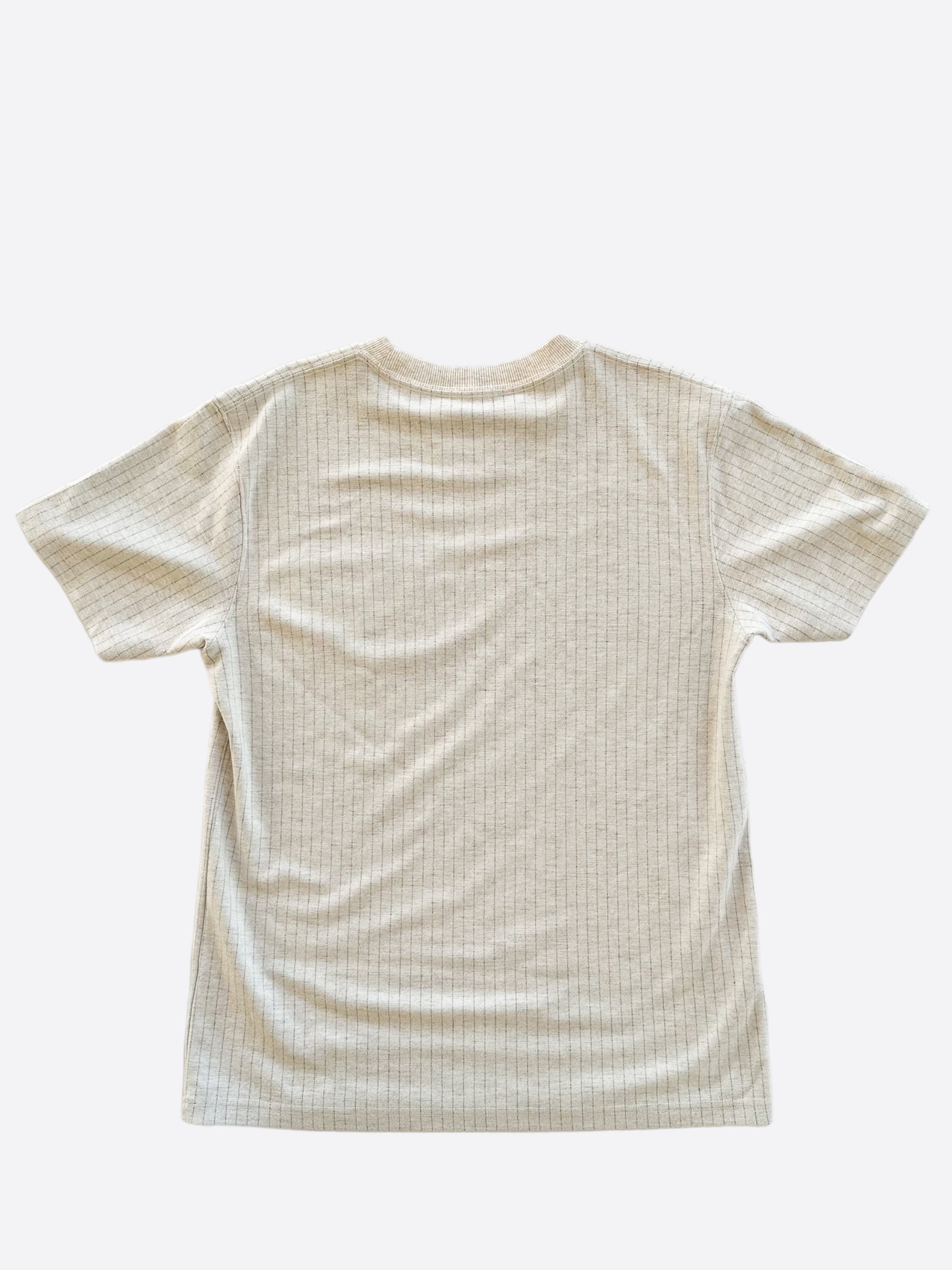 Dior Grey Pinstripe Atelier Embroidered T-Shirt for Men | Luxury Designer Cotton Tee | Perfect for Casual Wear & Special Occasions