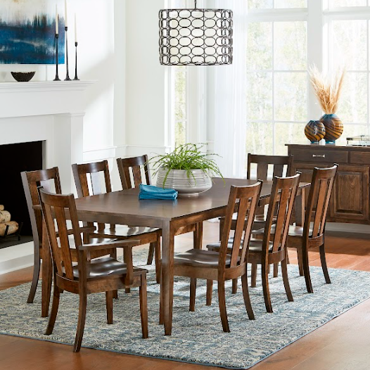 Modern Bent Leg Dining Table & Carter Chair Set - 5-Piece Kitchen Dining Room Furniture for Small Spaces, Farmhouse & Apartment Decor
