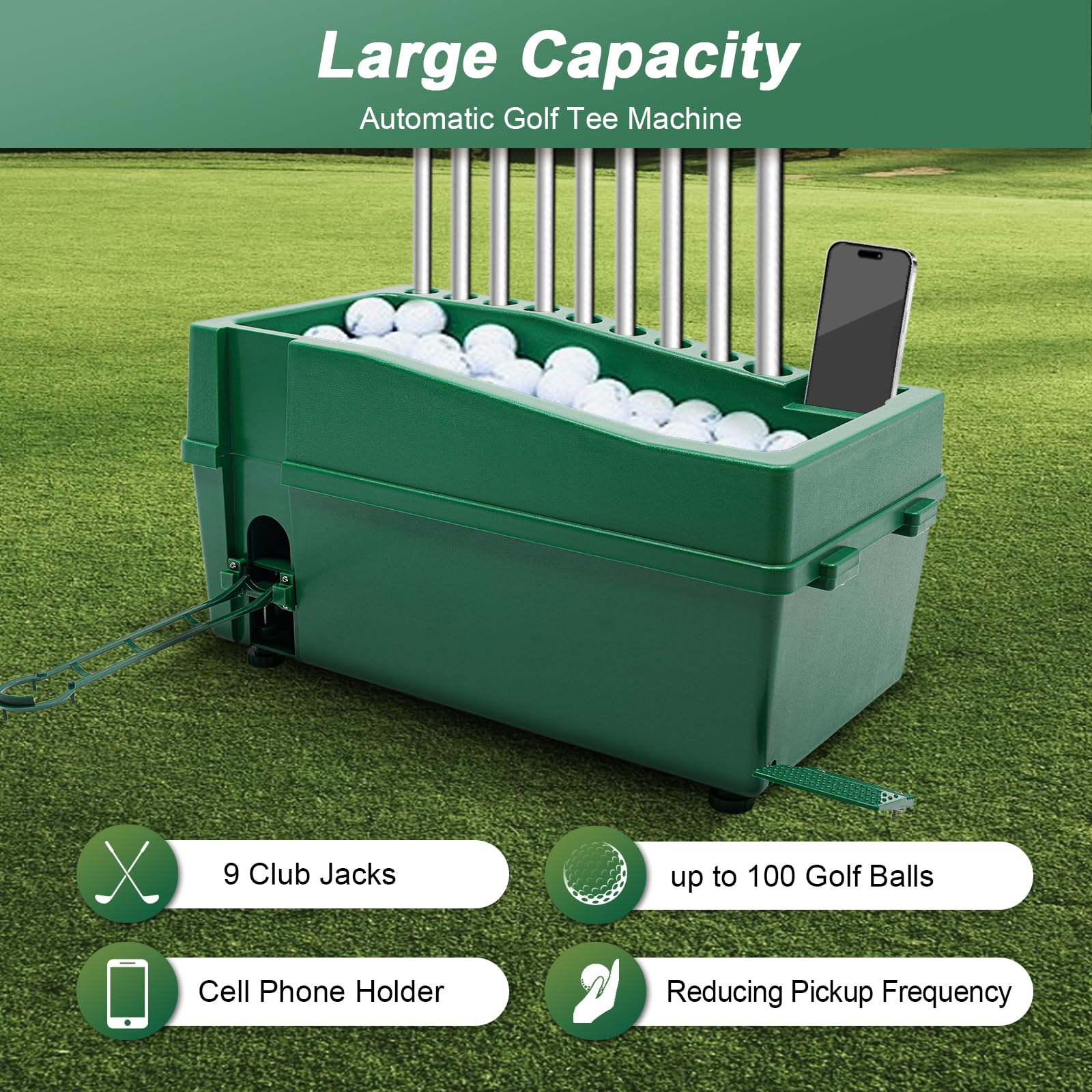 Automatic Golf Ball Pitching Machine - Portable Golf Ball Dispenser for Practice | No Electricity Required | Perfect for Backyard, Driving Range & Golf Training | Ideal Gift for Golf Lovers & Clubs