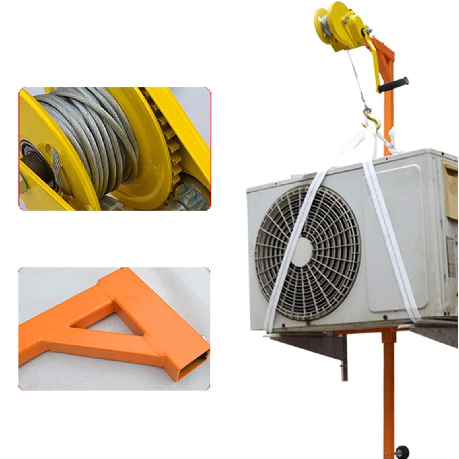SKVLF Air Conditioner Installation Kit - External Unit Crane, Mounting Bracket, Hand Crank Lift Hoist, 25M Lifting Tool for AC Unit - Perfect for HVAC Technicians and DIY Home Installations