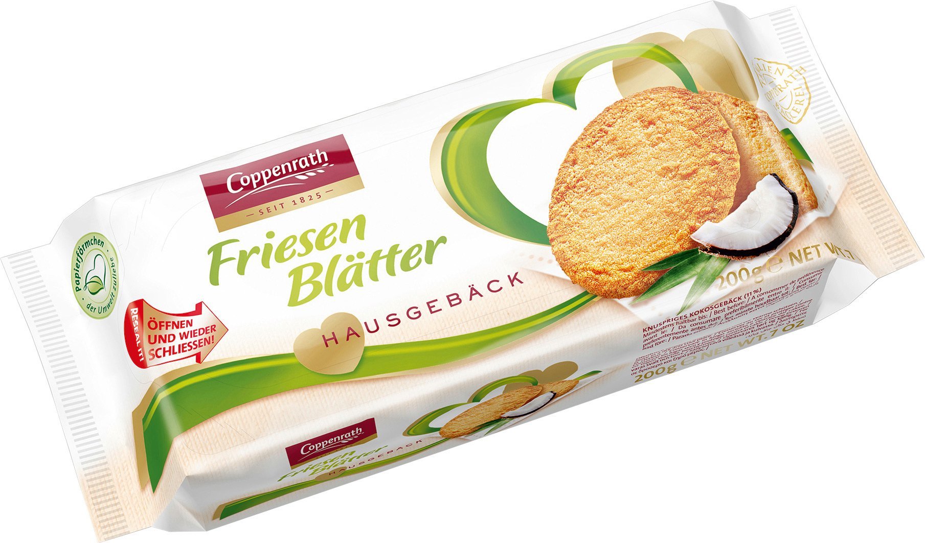 Coppenrath Friesenblätter German Waffle Cookies 200g - Perfect for Tea Time, Gifts & Holiday Treats