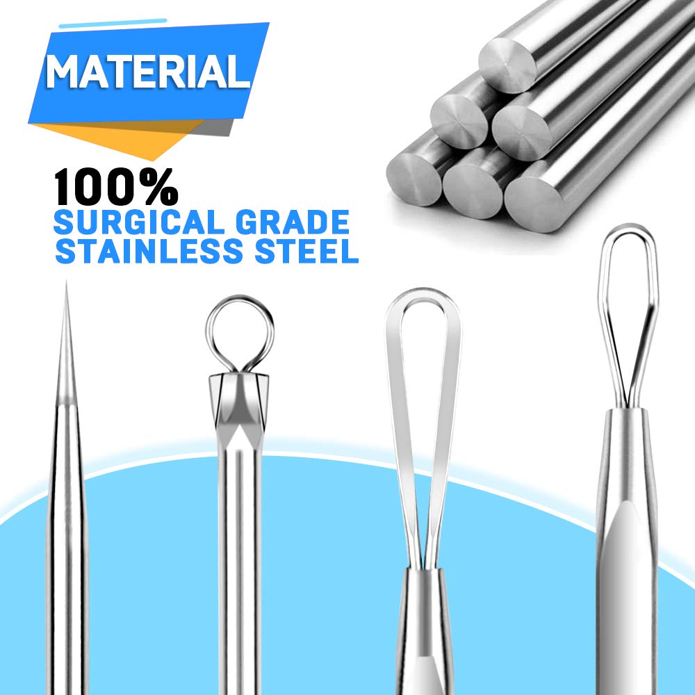 Professional Blackhead & Pimple Extractor Tool - Surgical Grade Stainless Steel Acne Comedone Removal Kit for Face & Nose - 2-in-1 Blemish Popper for Clear Skin | Perfect for Home Skincare & Spa Treatments