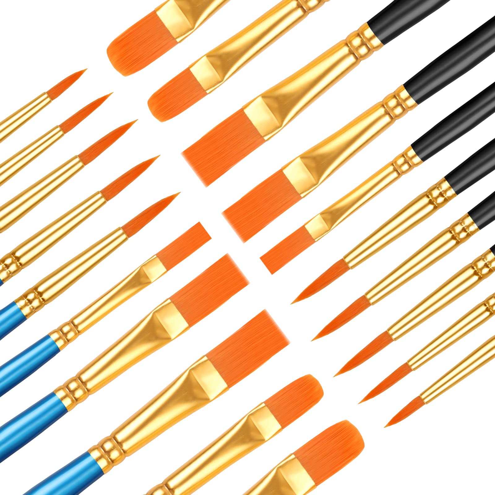 40 Pcs Professional Paint Brush Set for Acrylic, Oil & Watercolor Painting - Fine Detail, Miniature & Rock Art Brushes - Perfect for Artists, Beginners & DIY Craft Projects
