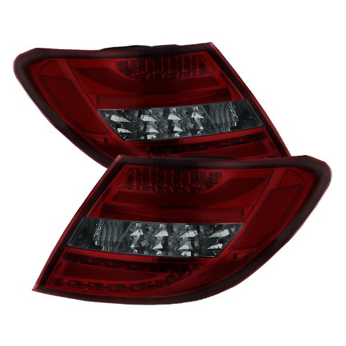 Xtune Mercedes Benz W204 C-Class 2011-2014 LED Tail Lights - Red Smoke Lens (Compatible with LED Models Only) | Premium Aftermarket Upgrade for Enhanced Style & Visibility