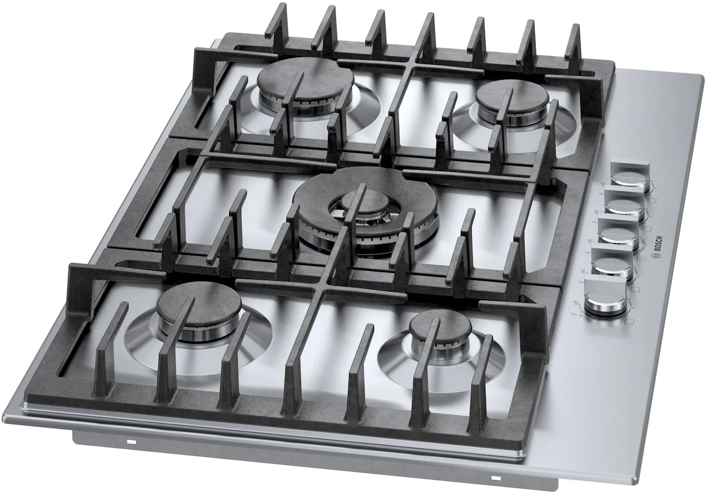 Bosch 800 Series 30 Inch Gas Cooktop NGM8057UC - 5 Burner Stainless Steel Cooktop for Modern Kitchen | Perfect for Home Cooking, Entertaining & Professional Chefs