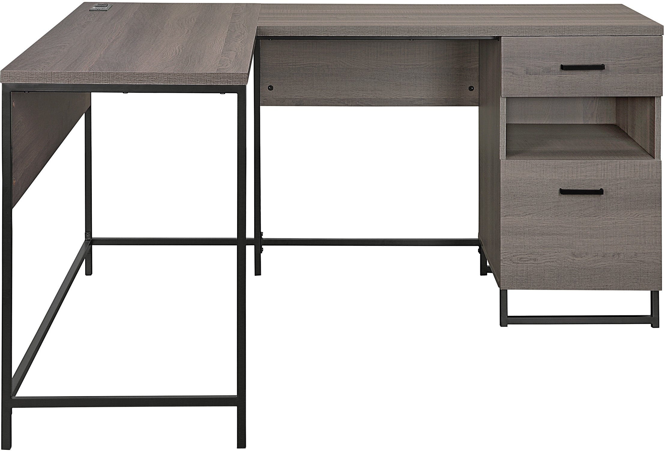 Office Star Hagney Lane L-Shaped Desk [HGN781] - Modern Home Office & Gaming Desk with Ample Workspace for Professionals & Students