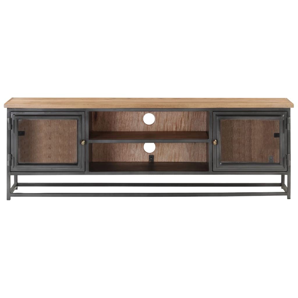 Industrial Style Solid Wood TV Stand with Ample Storage - 47.2