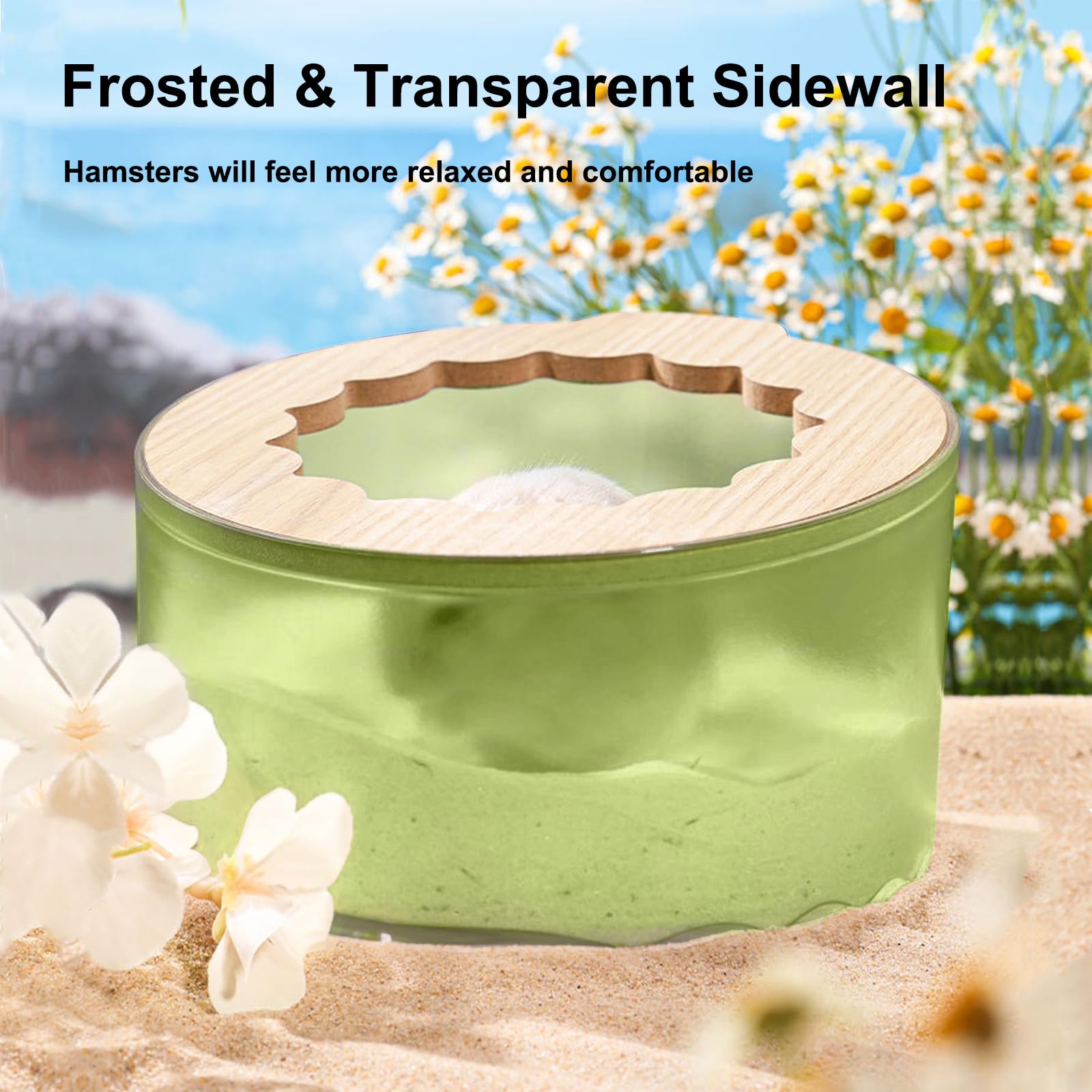 Premium Hamster Sand Bath Box - Small Animal Bathing Container for Dwarf Hamster, Syrian Hamster & Gerbil | Easy to Clean Cage Accessories | Perfect for Playtime & Grooming in Pet Habitats