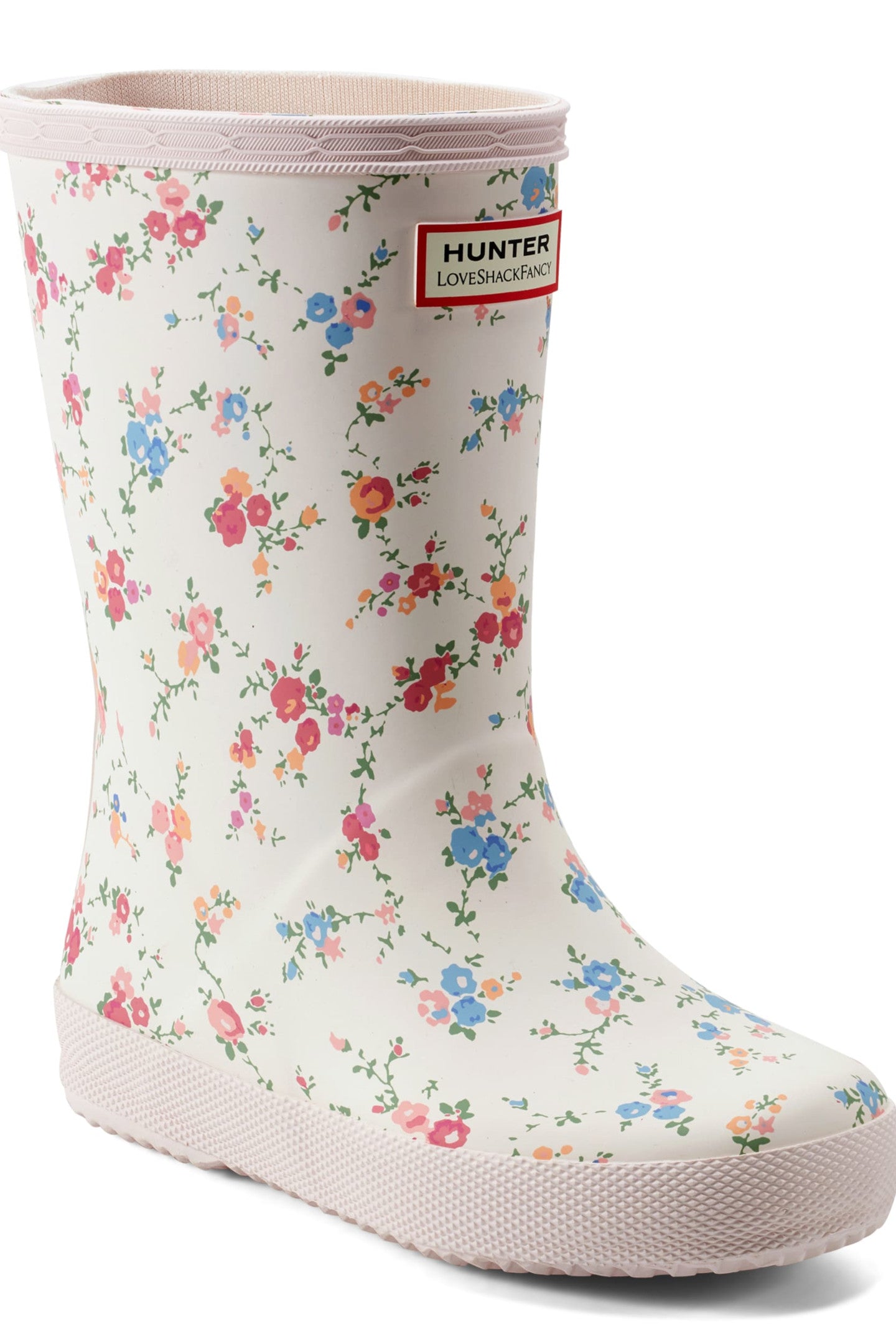 Hunter x LoveShackFancy Little Girls' First Classic Rain Boots - Sunrise Patchwork Design | Waterproof Garden Booties for Toddlers, Perfect for Outdoor Play, Puddle Jumping & Spring Adventures