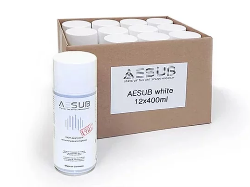 AESUB White Matte Spray for 3D Scanning - 400ml Anti-Glare Coating | Perfect for 3D Printing, CAD Modeling & Prototyping