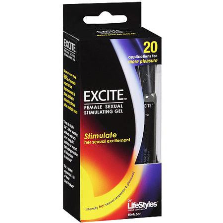 Lifestyles Excite Gel - Premium Water-Based Personal Lubricant for Enhanced Intimacy & Sensation | Ideal for Couples, Massage, and Sensual Play