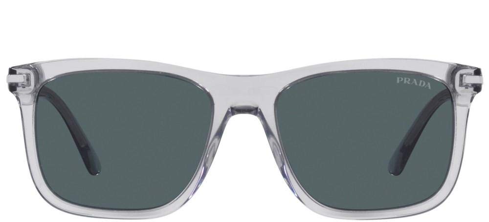 Prada PR 18WS Men's Sunglasses Grey Crystal/Blue 56mm - Luxury Designer Shades for Men with UV Protection - Perfect for Driving, Beach & Outdoor Activities