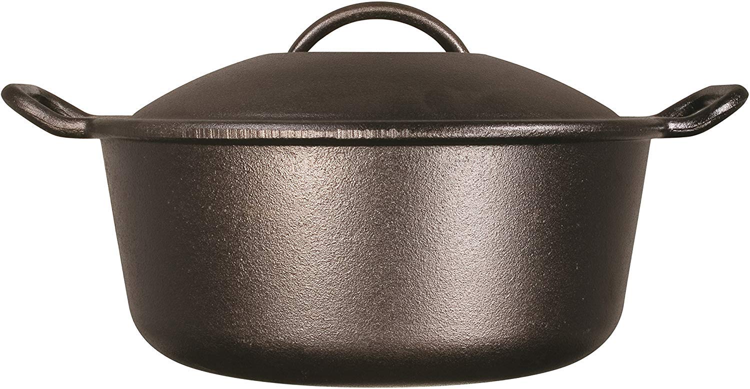 Lodge BOLD Exclusive 7-Quart Premium Pre-Seasoned Cast Iron Dutch Oven with Lid - Heavy Duty Dual Handles for Oven, Stove, Grill & Campfire Cooking - Perfect for Baking, Stewing, Roasting & Outdoor Camping - Black