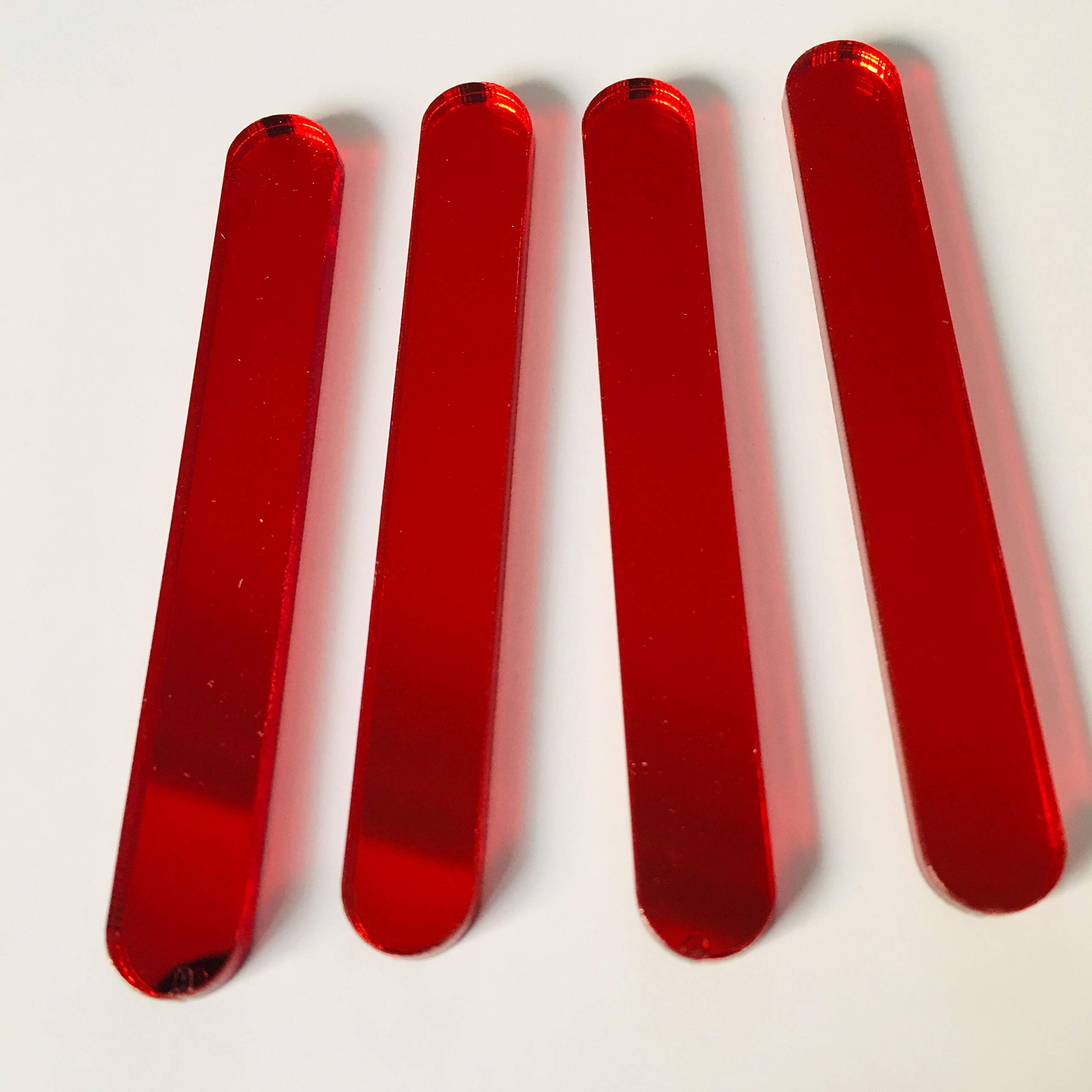 30 Pcs Mini Acrylic Cakesicle Popsicle Sticks - Red Mirror Finish for Ice Cream, Candy Apples & DIY Desserts - Perfect for Party Decorations, Baking Supplies & Craft Projects