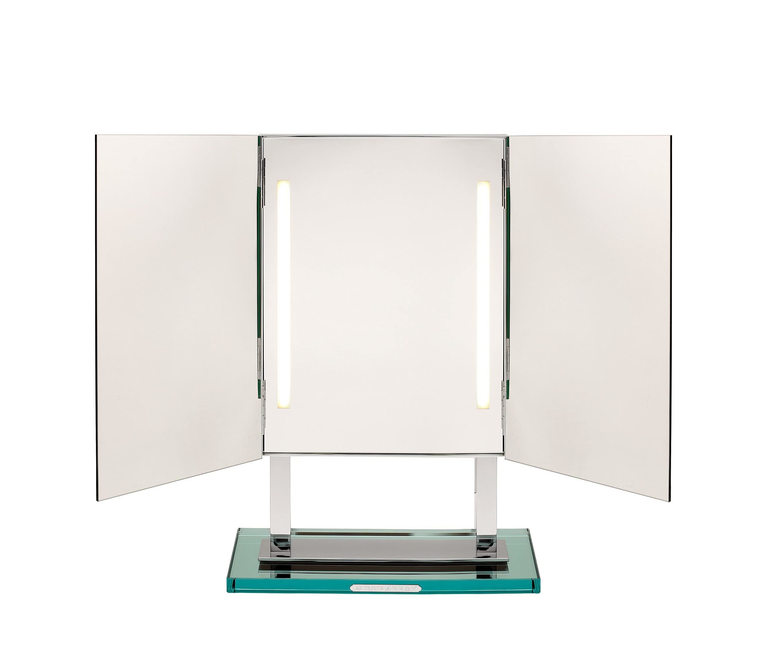 Brot Prestige Collection Star Vanity Lighted Mirror with Frosted Glass Base - Perfect for Makeup, Grooming & Home Decor