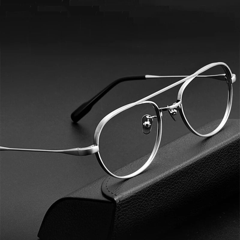 Stylish Black Titanium Oval Round Eyeglasses for Women - Lightweight & Durable Full Rim Frames - Perfect for Work, Reading & Everyday Fashion
