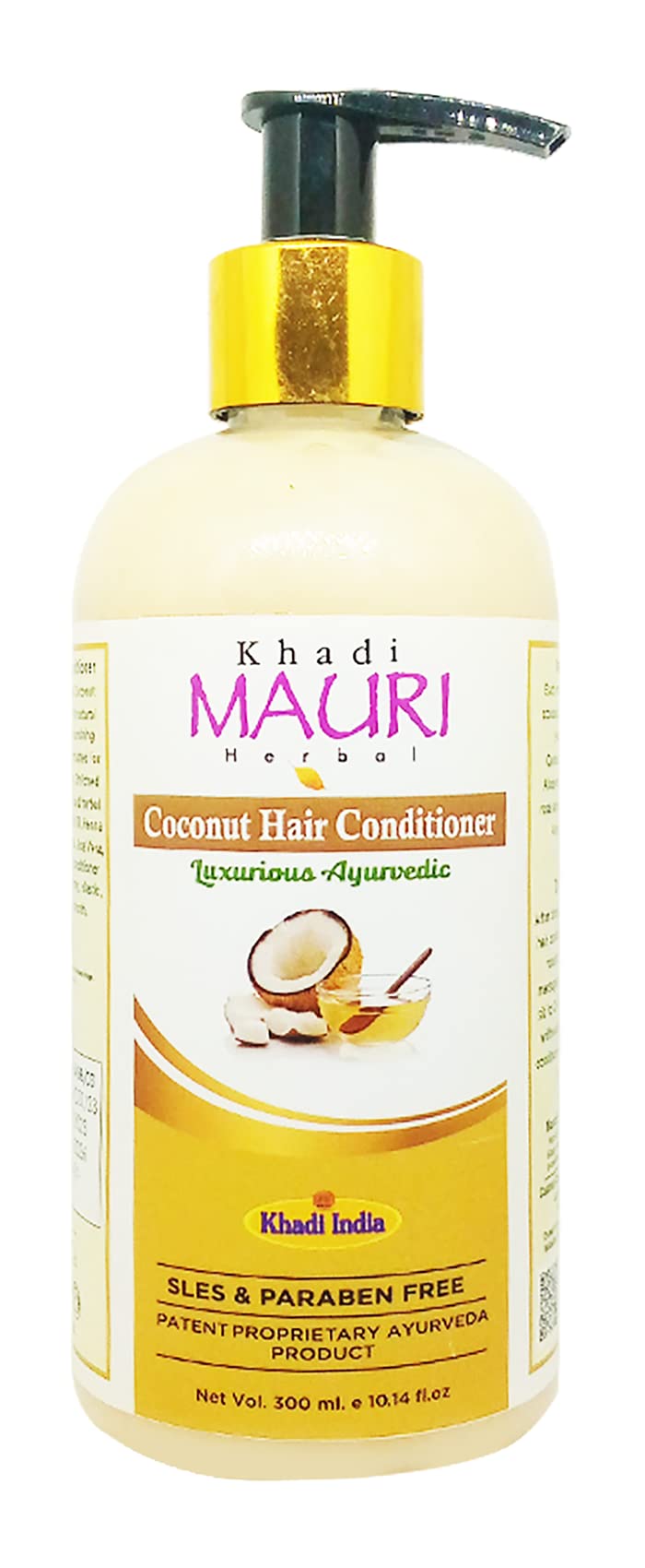 Khadi MAURI Coconut Hair Conditioner - 300ml for Dry & Damaged Hair - Natural Coconut Oil & Herbs - Pack of 1 - Perfect for Daily Hair Care & Scalp Nourishment