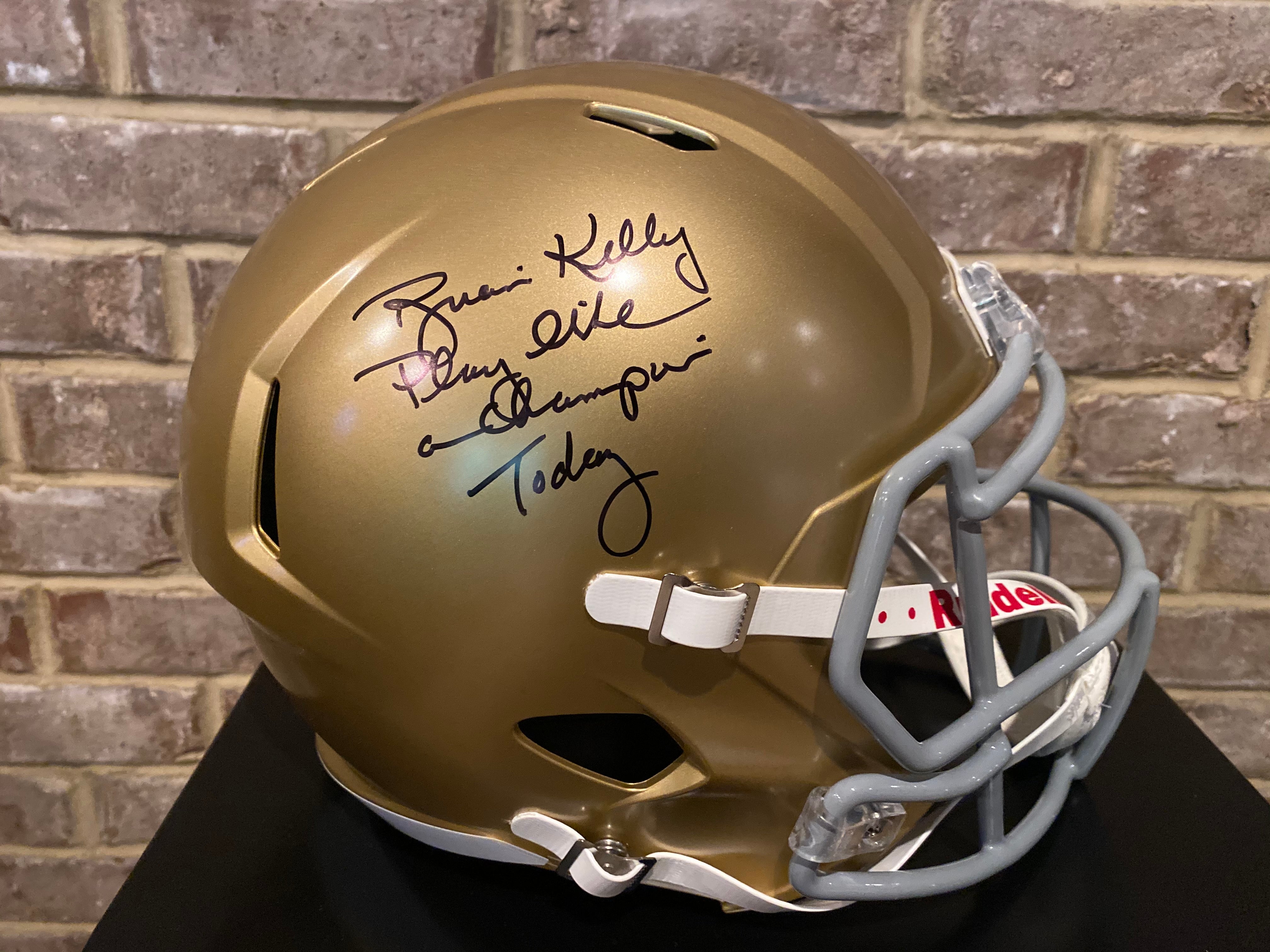 Brian Kelly Autographed Notre Dame Football Helmet with 