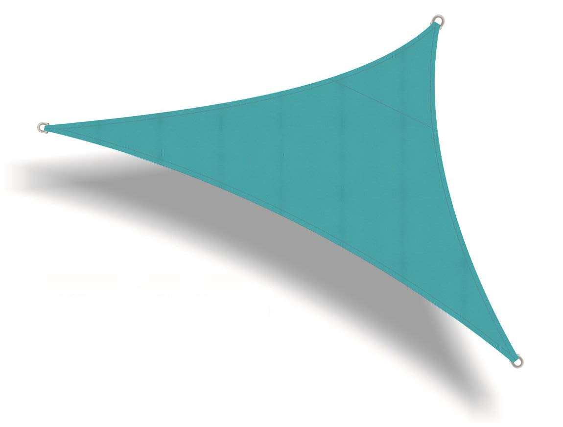 Premium 12'x12'x12' Aquamarine Sun Shade Sail - 95% UV Block Oxford Cloth with Reinforced Grommets for Patio, Garden, Pool & Outdoor Shade Protection