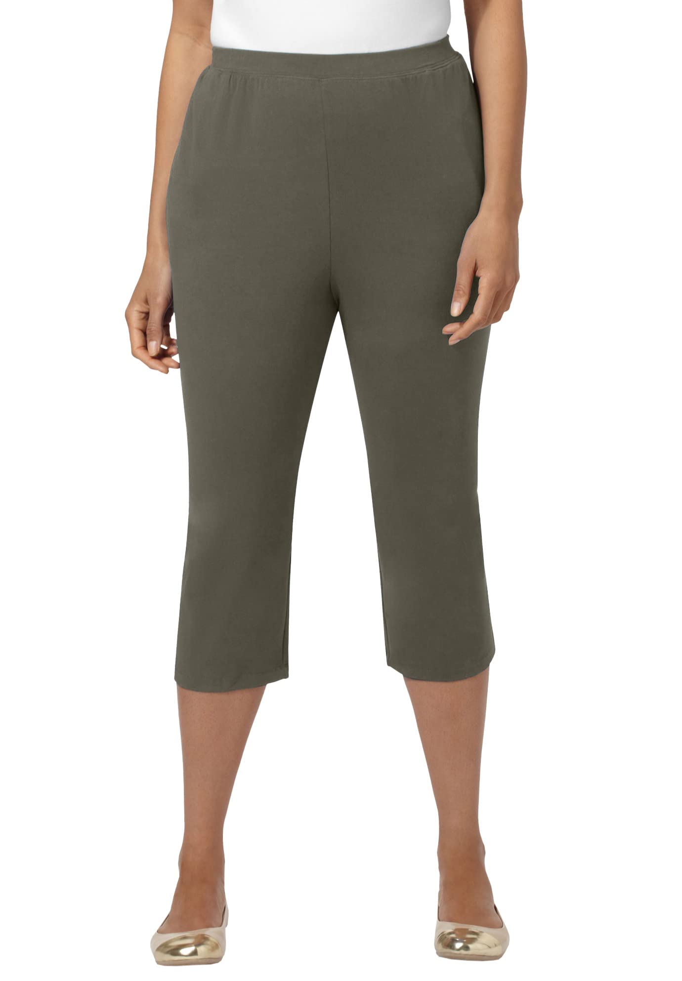 **Catherine's Women's Plus Size Tall Suprema Capri Pants with Pockets – Comfortable Stretch Workout & Lounge Pants for Curvy Women**    *(Ideal for yoga, running, travel, or casual wear – perfect for plus-size women seeking style and comfort!)*