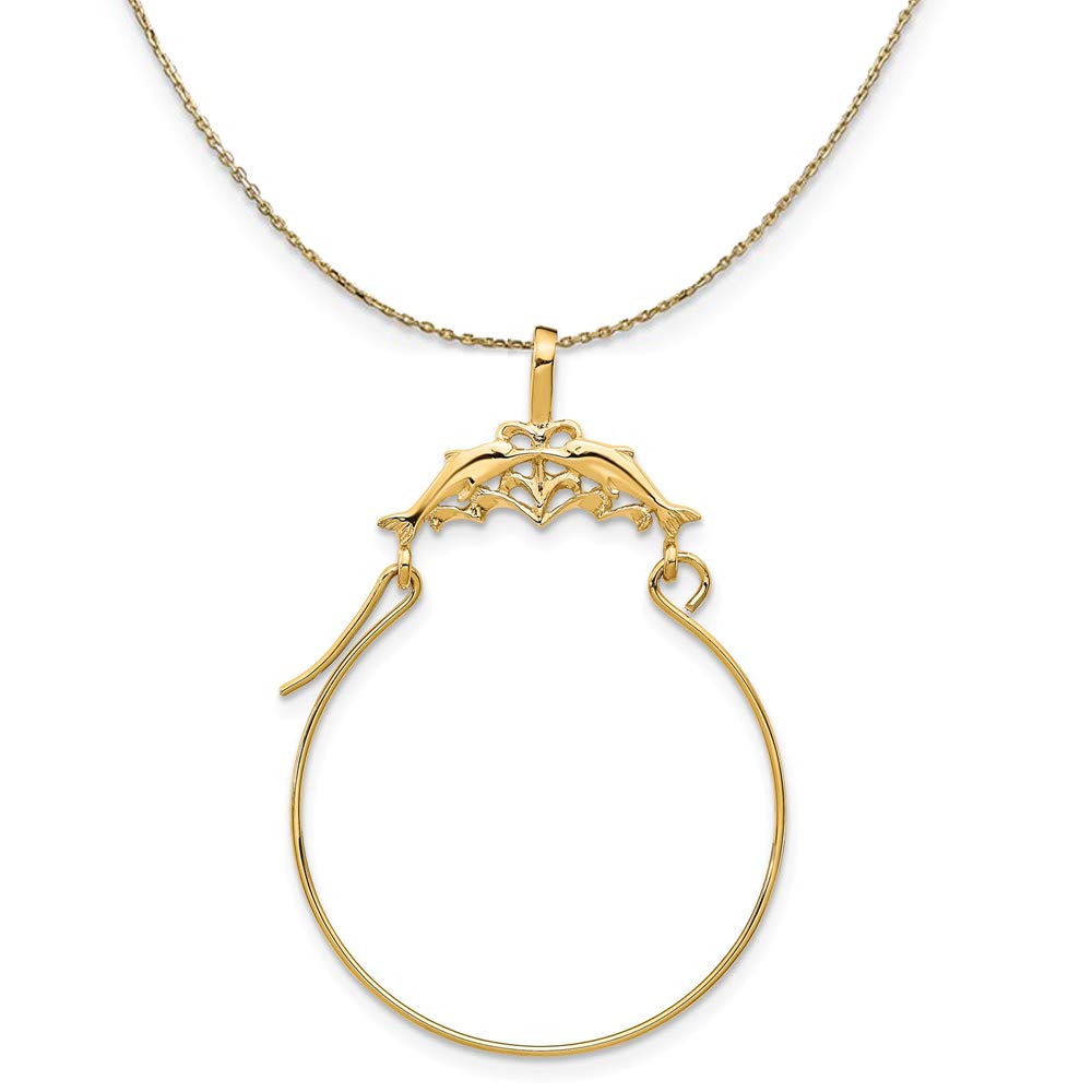 14K Yellow Gold Dolphin Necklace - Elegant Jewelry Gift for Women