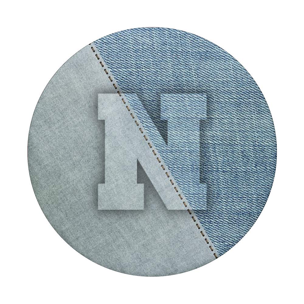Blue Jeans Monogram Initial N Design - Personalized Denim Letter N for Casual Wear & Gifts