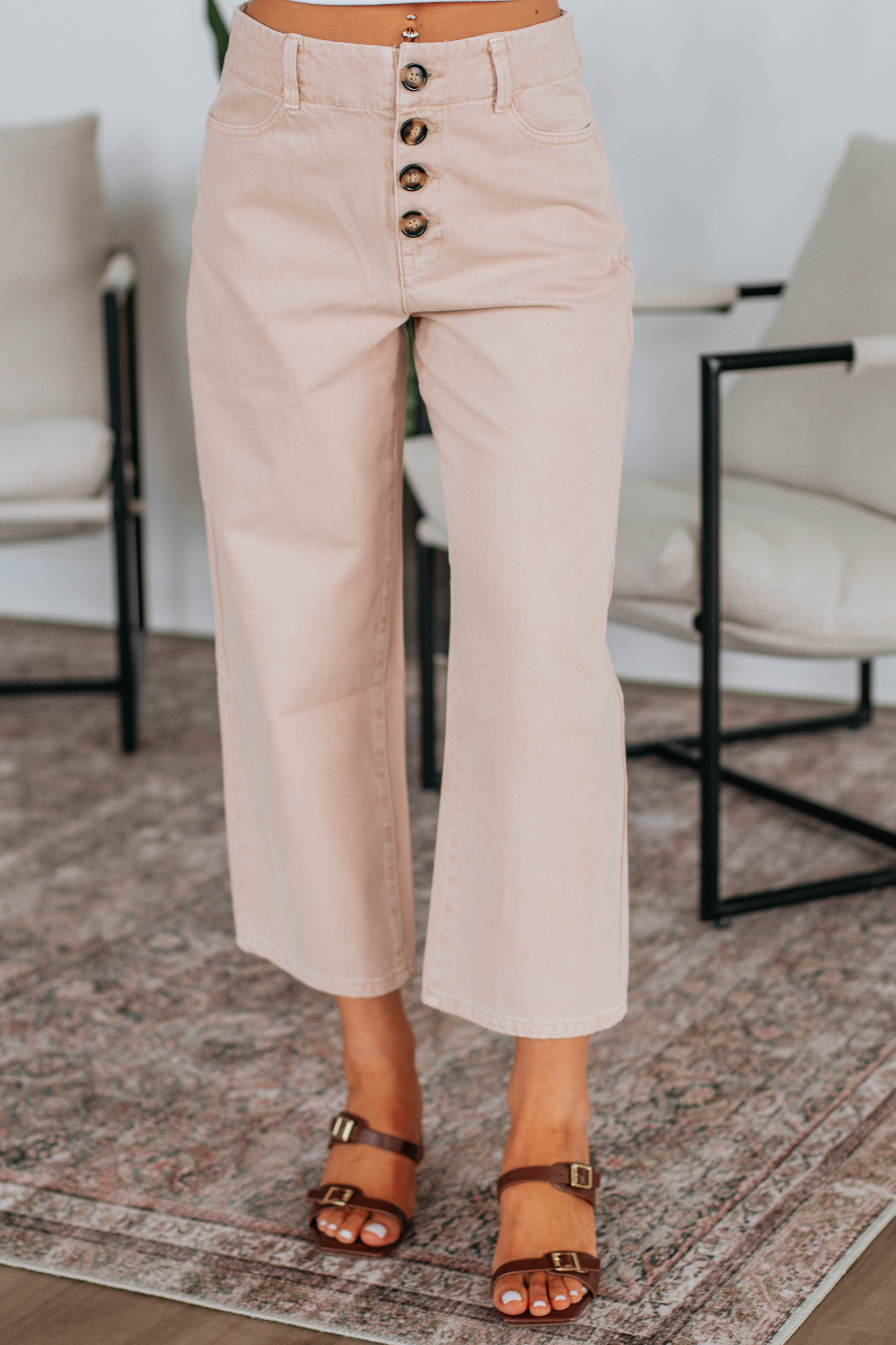 Blithe Wide Leg Pants for Women - High Waisted Linen Trousers in Sunkissed Beige | Comfortable Summer Casual Pants for Office, Travel & Everyday Wear