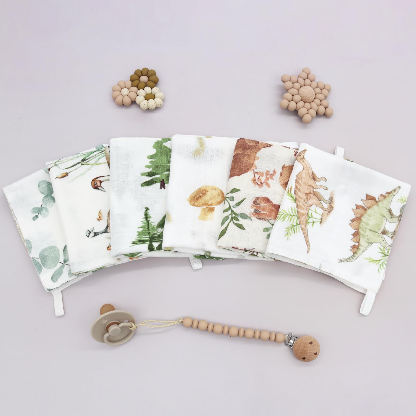 Organic Muslin Swaddle Blankets for Baby - Soft Breathable Neutral Swaddling Wraps, Washcloths & Nursery Receiving Blankets for Boys & Girls | Perfect for Newborn Sleep, Swaddling & Photo Shoots