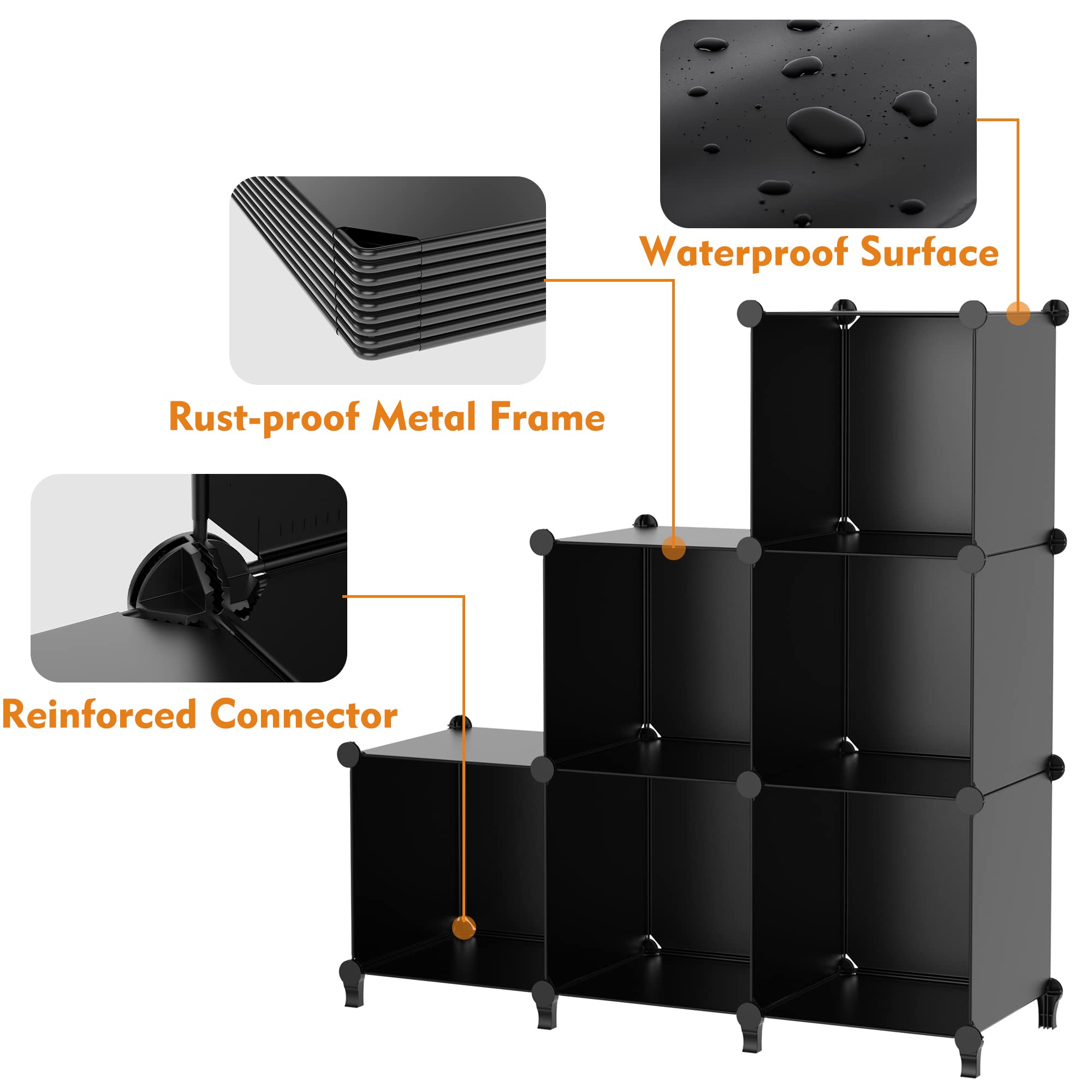 HOMIDEC 6-Cube Bookcase Storage Shelf - DIY Organizer for Books, Toys, Clothes & Crochet Yarn | Perfect for Living Room, Bedroom, Nursery & Craft Room Organization