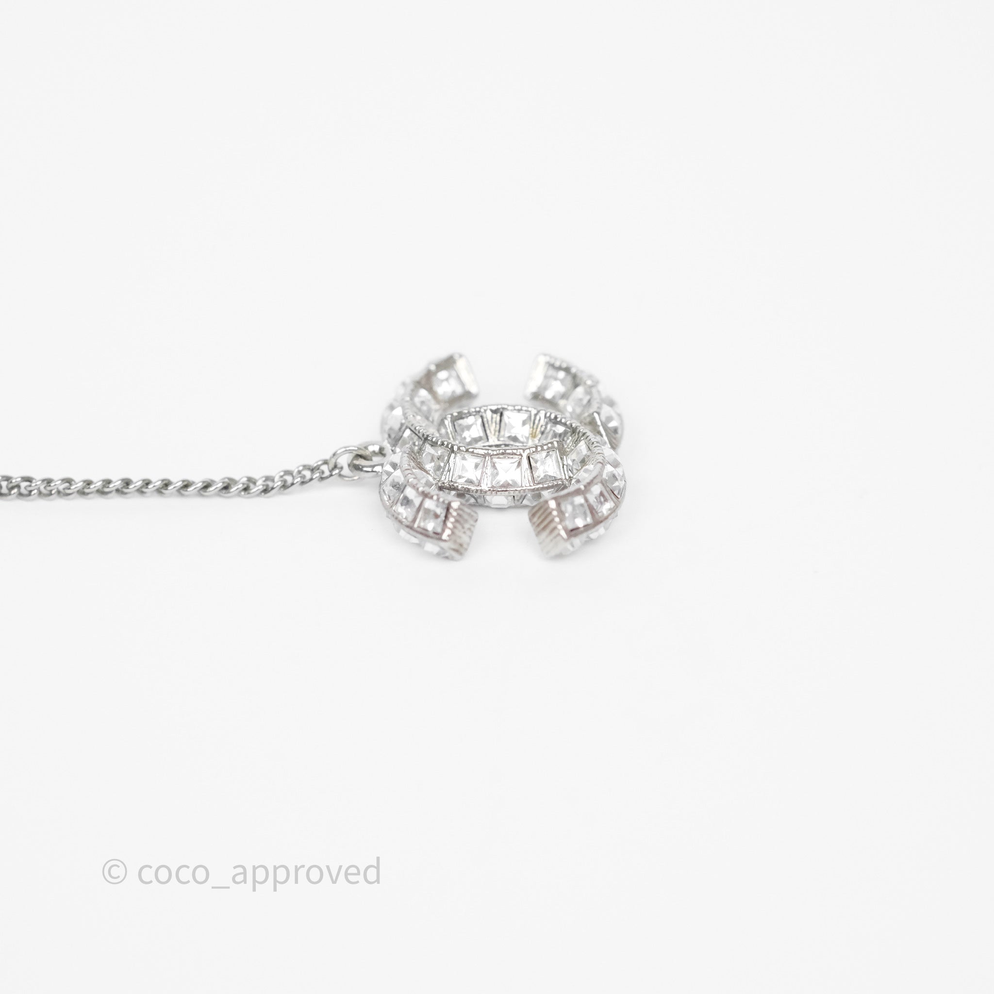 Chanel CC Crystal Long Drop Earrings for Women - Silver Tone 21V Elegant Dangle Earrings | Perfect for Parties, Weddings & Evening Events