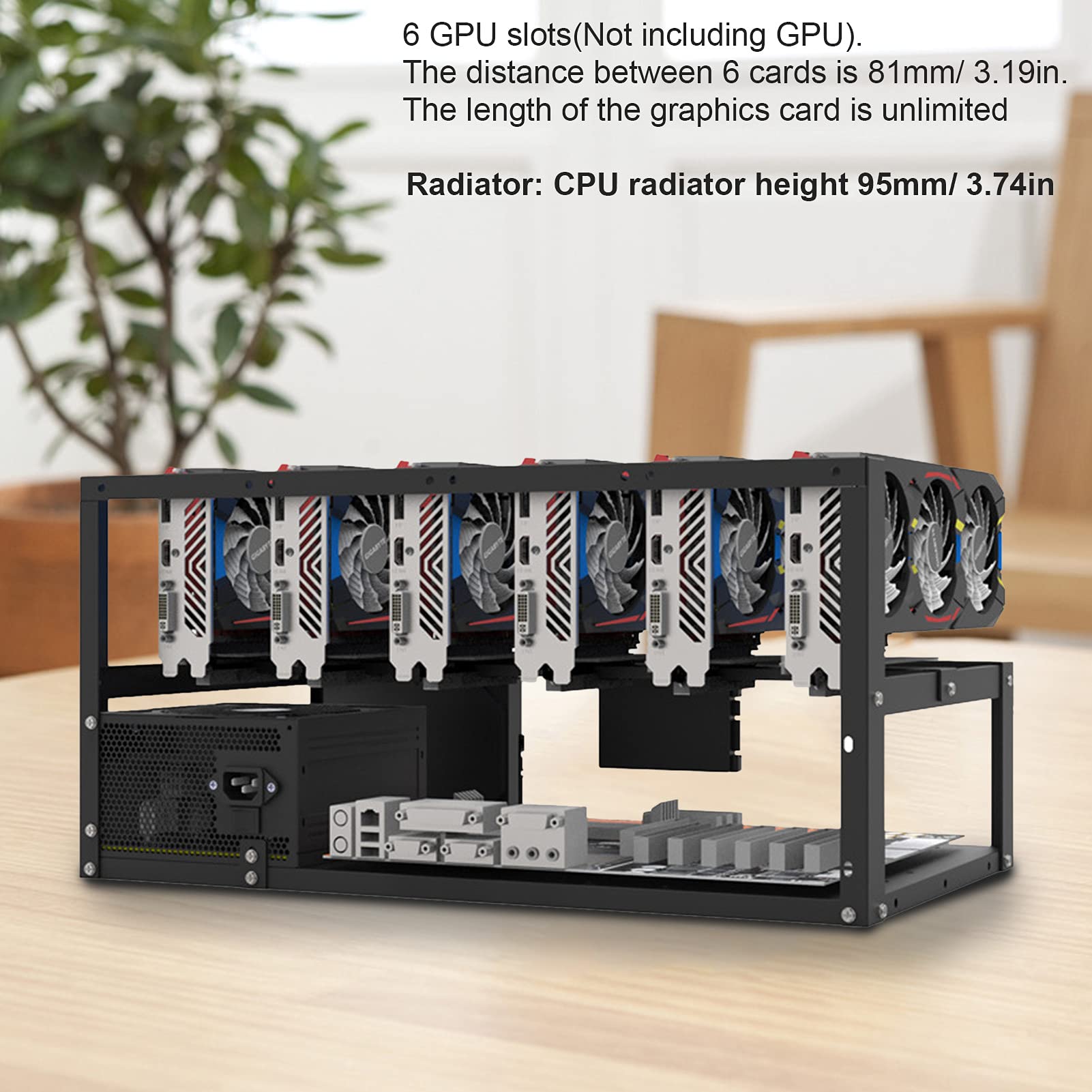 6-GPU Mining Rig Frame - Stackable Open Air Mining Case for Cryptocurrency, Durable Miner Computer Rack Chassis & Server Rack - Perfect for Ethereum, Bitcoin, Litecoin Mining Setup