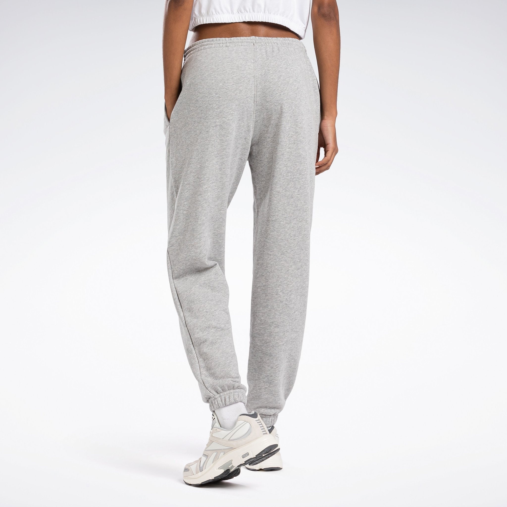 French Terry Jogger Pants for Women - Medium Grey Heather - Comfortable Lounge & Workout Pants for Yoga, Running, and Casual Wear