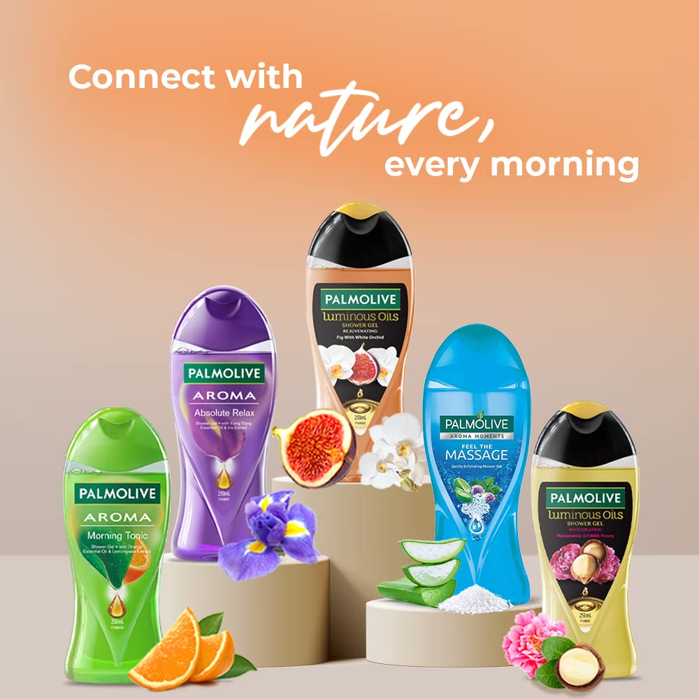 Palmolive Luminous Oil Rejuvenating Body Wash - 250ml | 100% Natural Fig Oil & White Orchid Extracts for Soft, Radiant Skin | PH Balanced | Paraben & Silicone Free | Hydrating & Nourishing for Daily Shower & Spa Experience