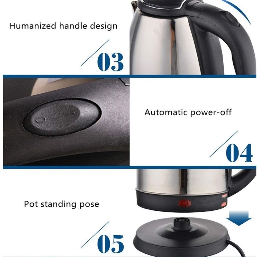 Stainless Steel Electric Kettle 2.0L Fast Boiling Water Heater with Auto Shut-Off - Perfect for Home, Office, and Dorm Use - Ideal Gift for Tea & Coffee Lovers