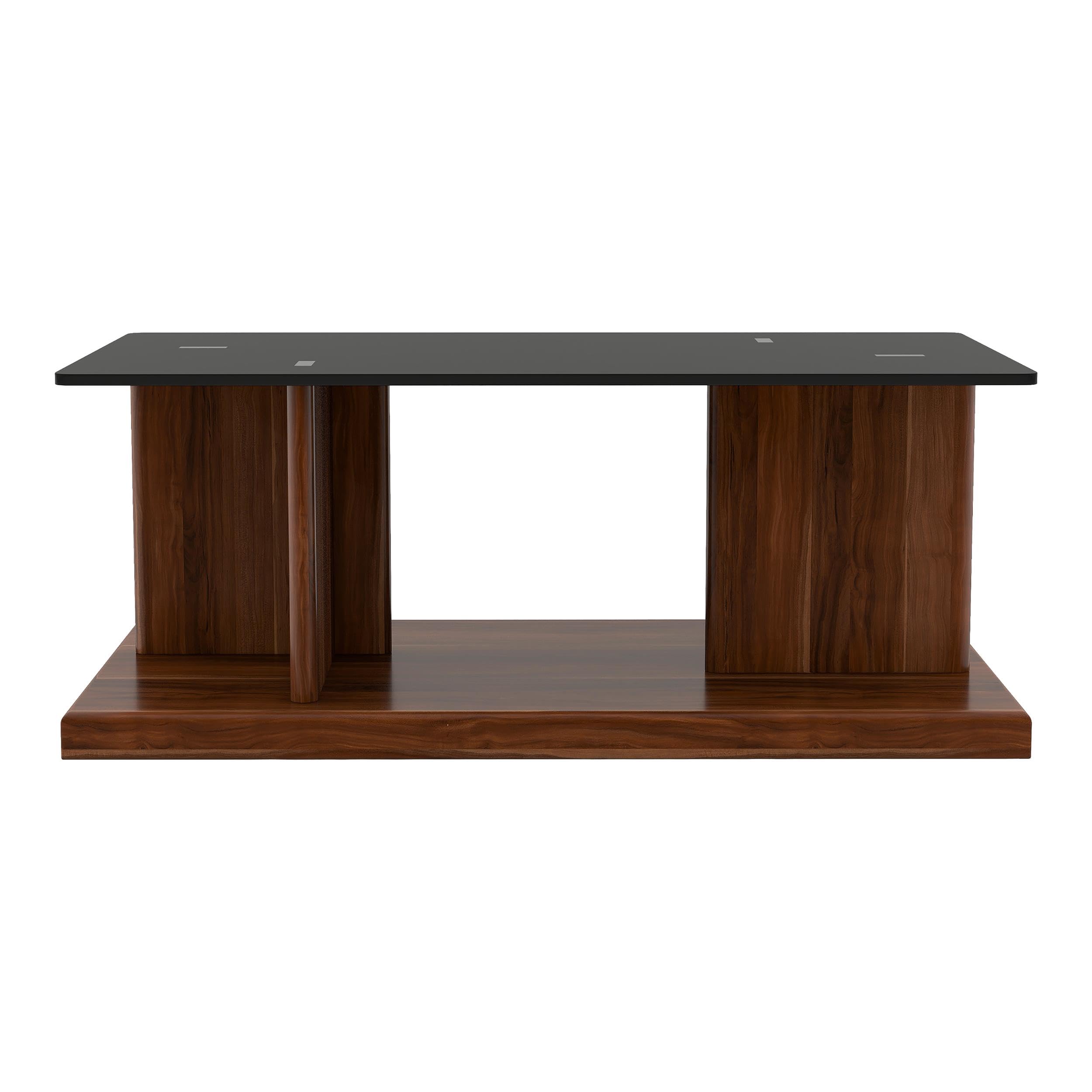 Thame Contemporary Dark Walnut Wood Coffee Table by Furniture of America - Perfect for Living Room, Lounge & Modern Home Decor