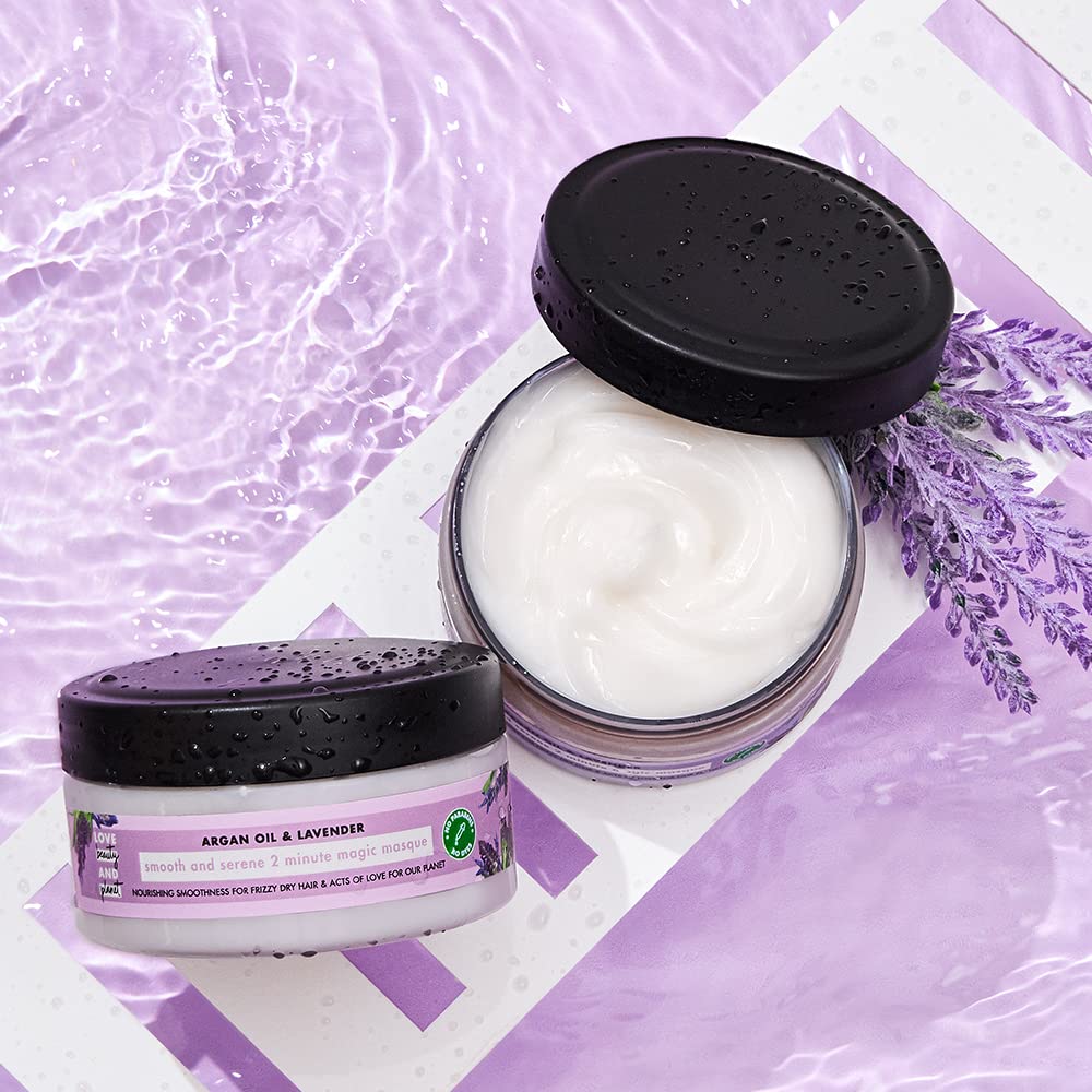 Love Beauty & Planet Argan Oil & Lavender Hair Mask - Deep Conditioning Treatment for Dry & Damaged Hair - 200ml (1 Count) - Perfect for At-Home Spa Days & Hair Repair