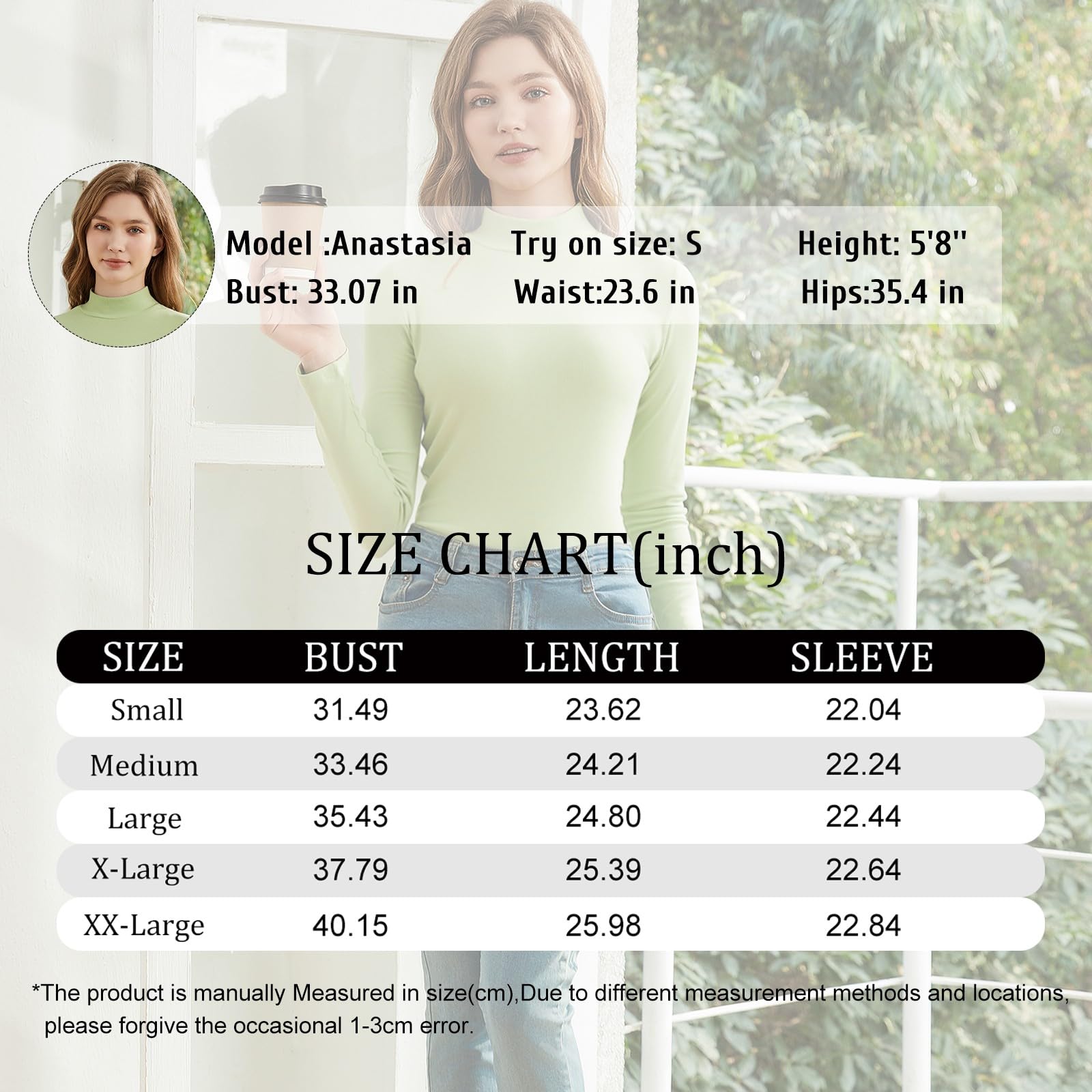 Women's Long Sleeve Mock Turtleneck Ribbed Knit Tops - Slim Fit Basic Shirts for Layering, Work, and Casual Wear | Tight Undershirts for Everyday Comfort